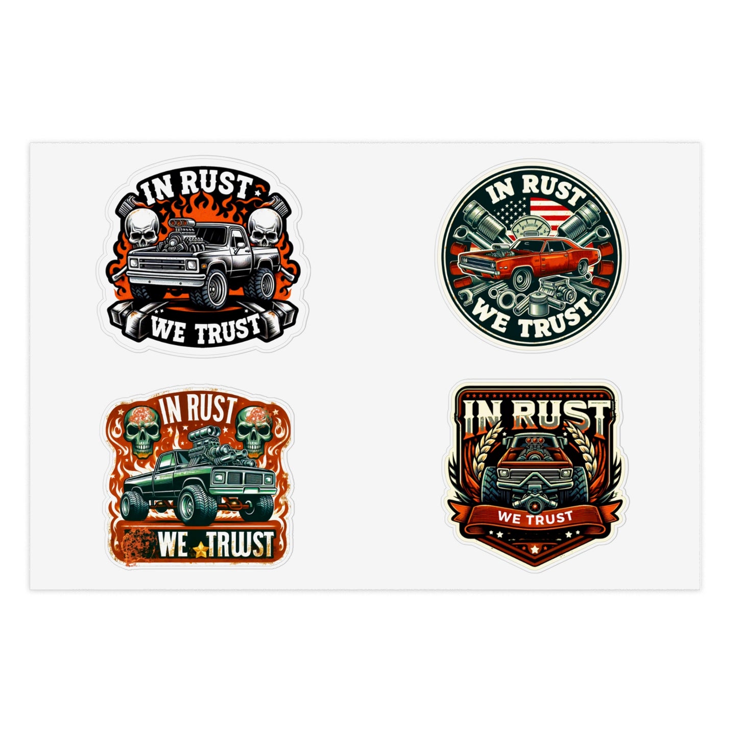 5 Sheet Bundle In Rust We Trust Sticker, Stickers For Mechanics and Car fans