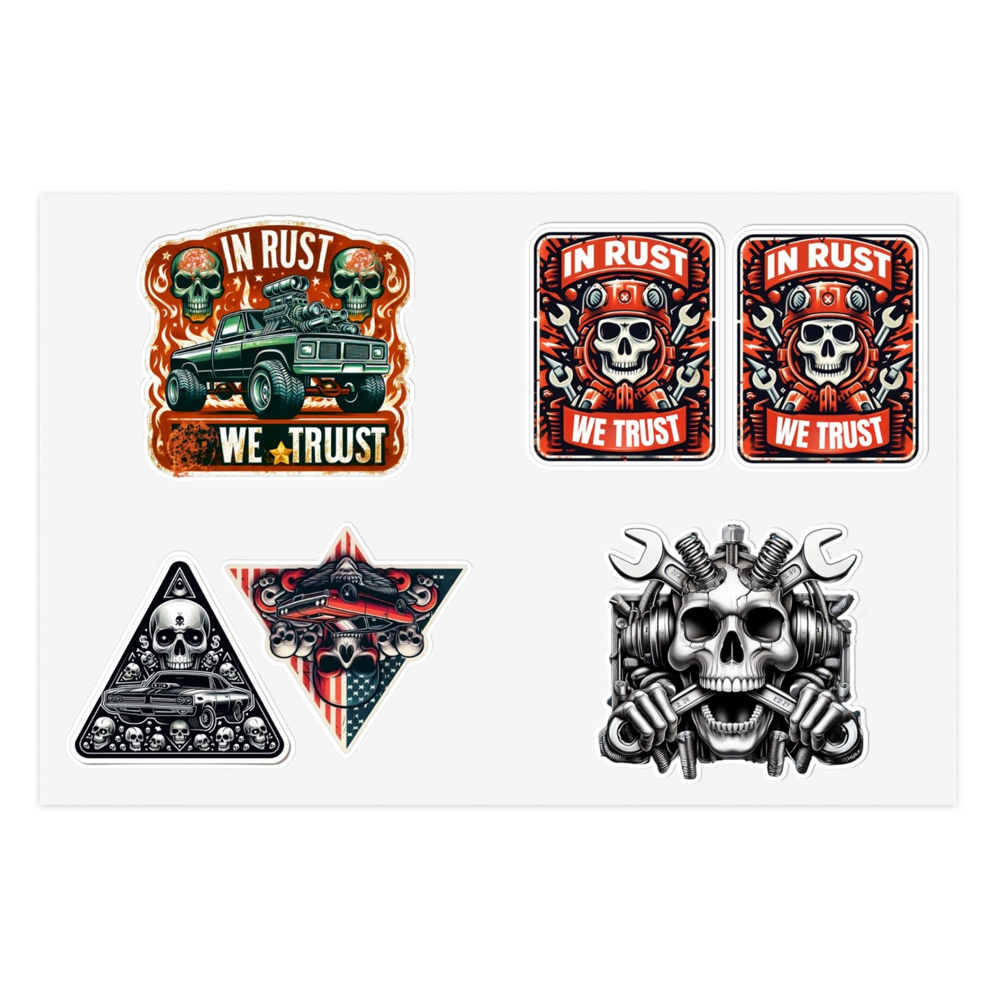 Skulls and Rust Mechanic Stickers Sheet