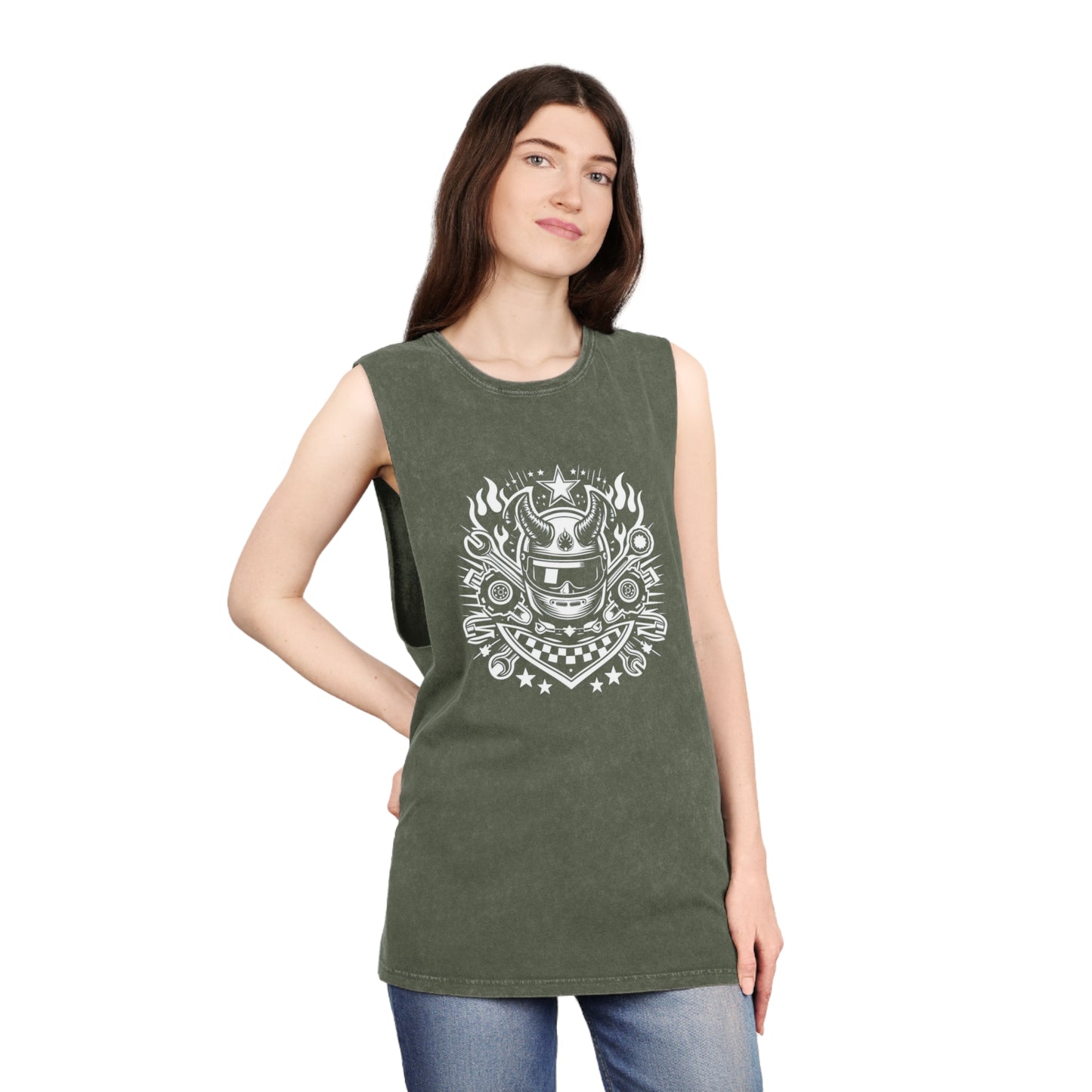 Unisex Stonewash Tank Top for Mechanics