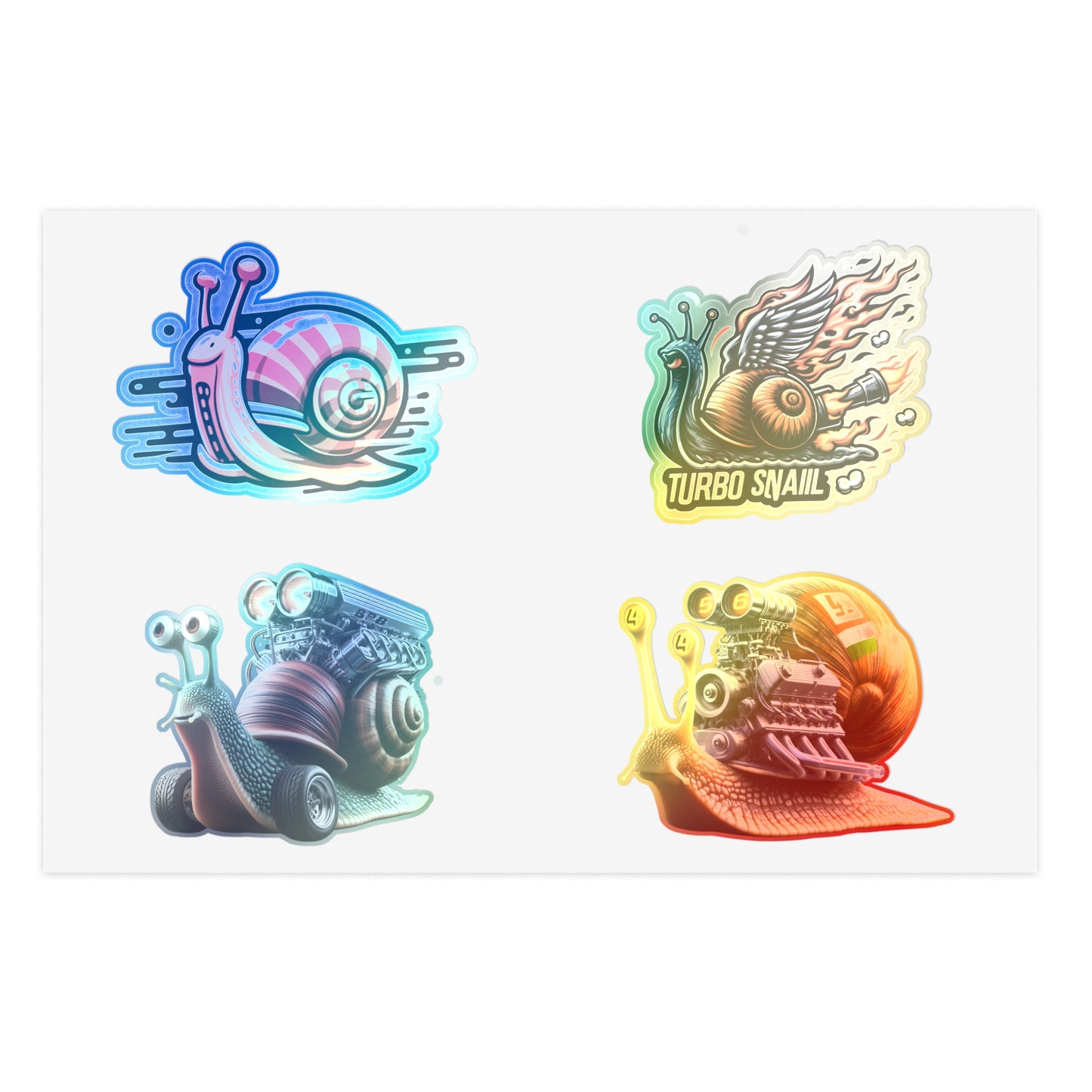 Super Turbo Snail Funny Creative Stickers Sheet for SLeeper Cars Bumper