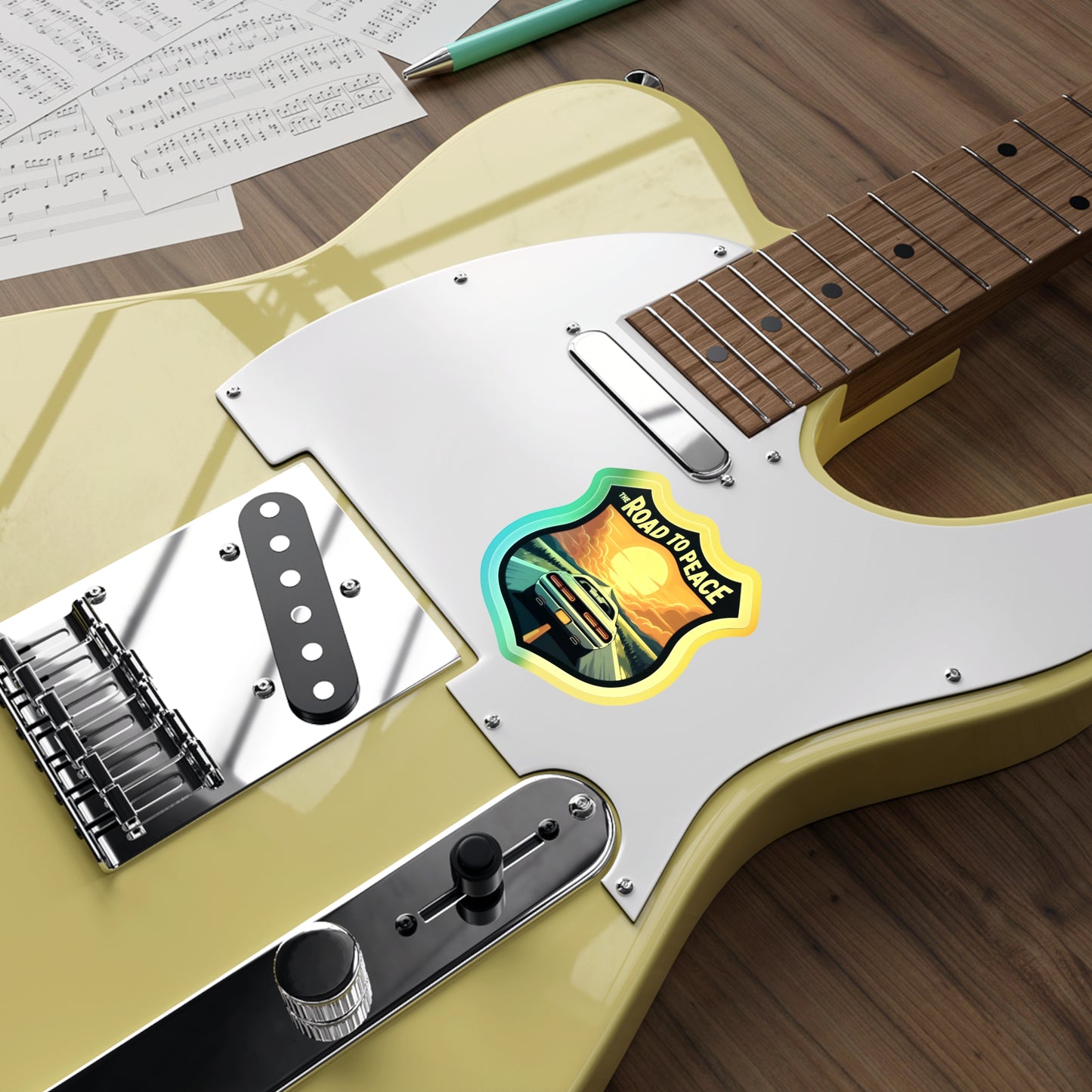 Road to Peace, Holographic Die-cut Stickers, Rodger Dodger Manace, Sticker for GearHead