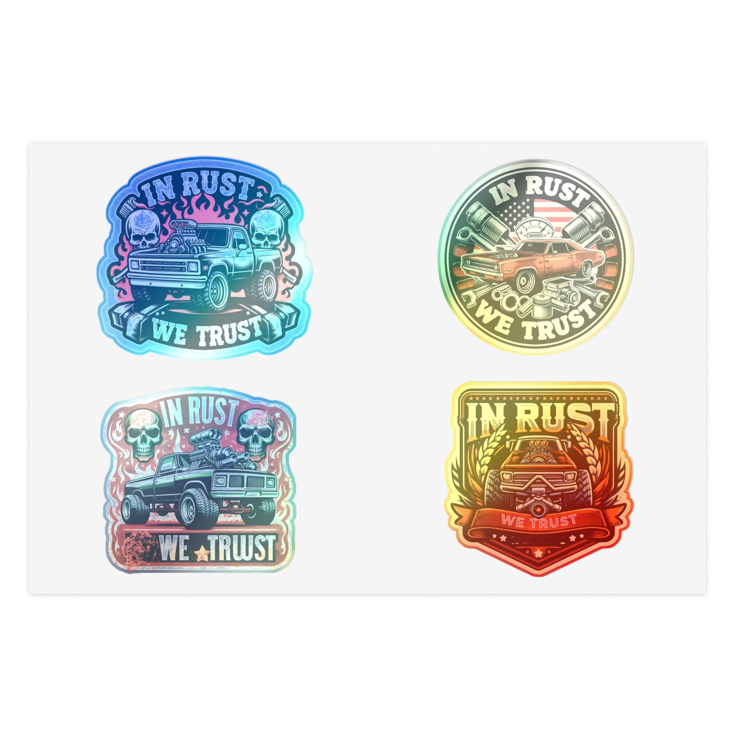 5 Sheet Bundle In Rust We Trust Sticker, Stickers For Mechanics and Car fans