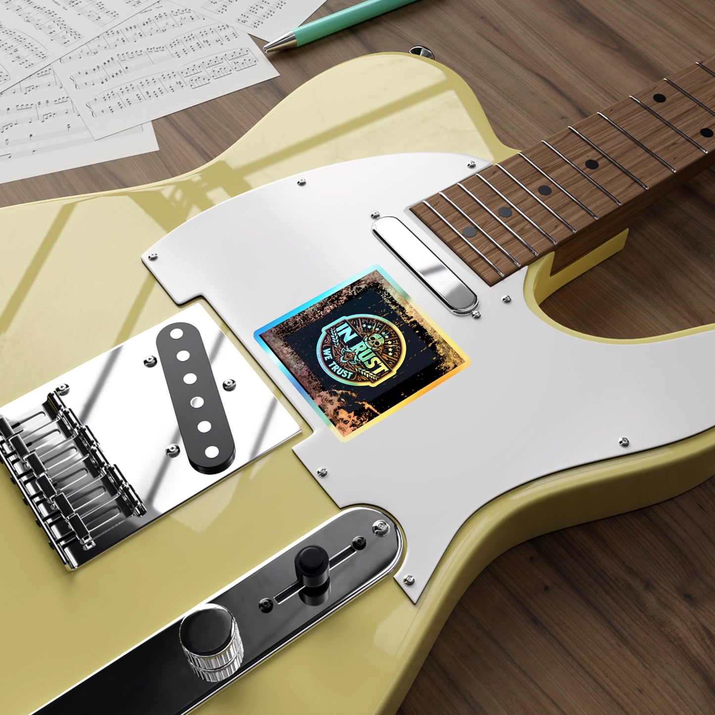 In Rust We Trust, Holographic Die-cut Sticker for True Automotive Fans - Gleznukalns Creative