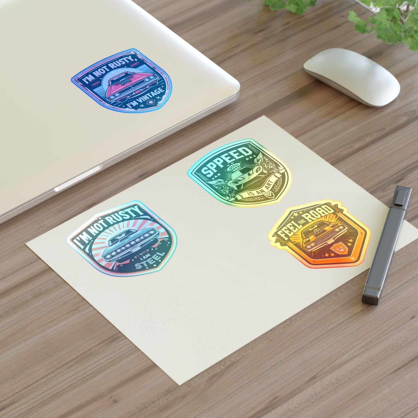 5 Sheet Bundle Holographic Sticker Sheets Car Fan Stickers Mechanic Stickers