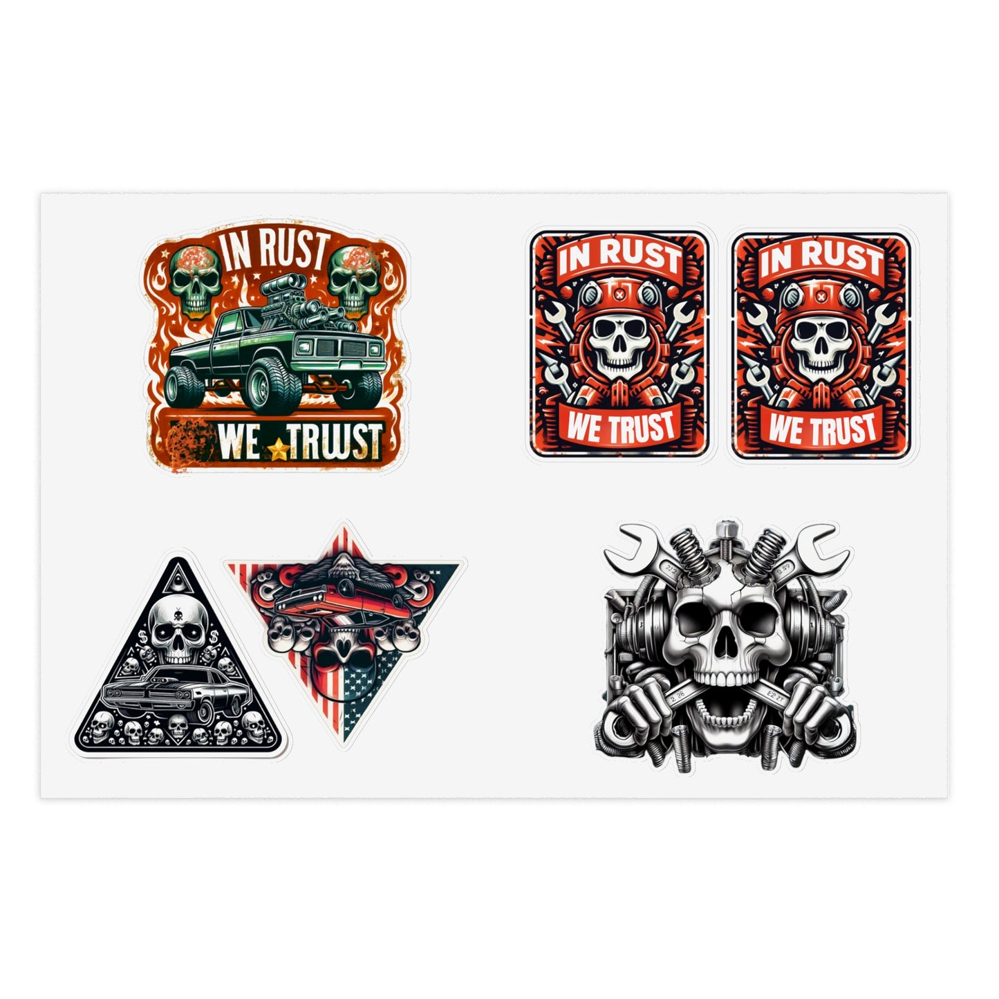 Skulls and Rust Mechanic Stickers Sheet
