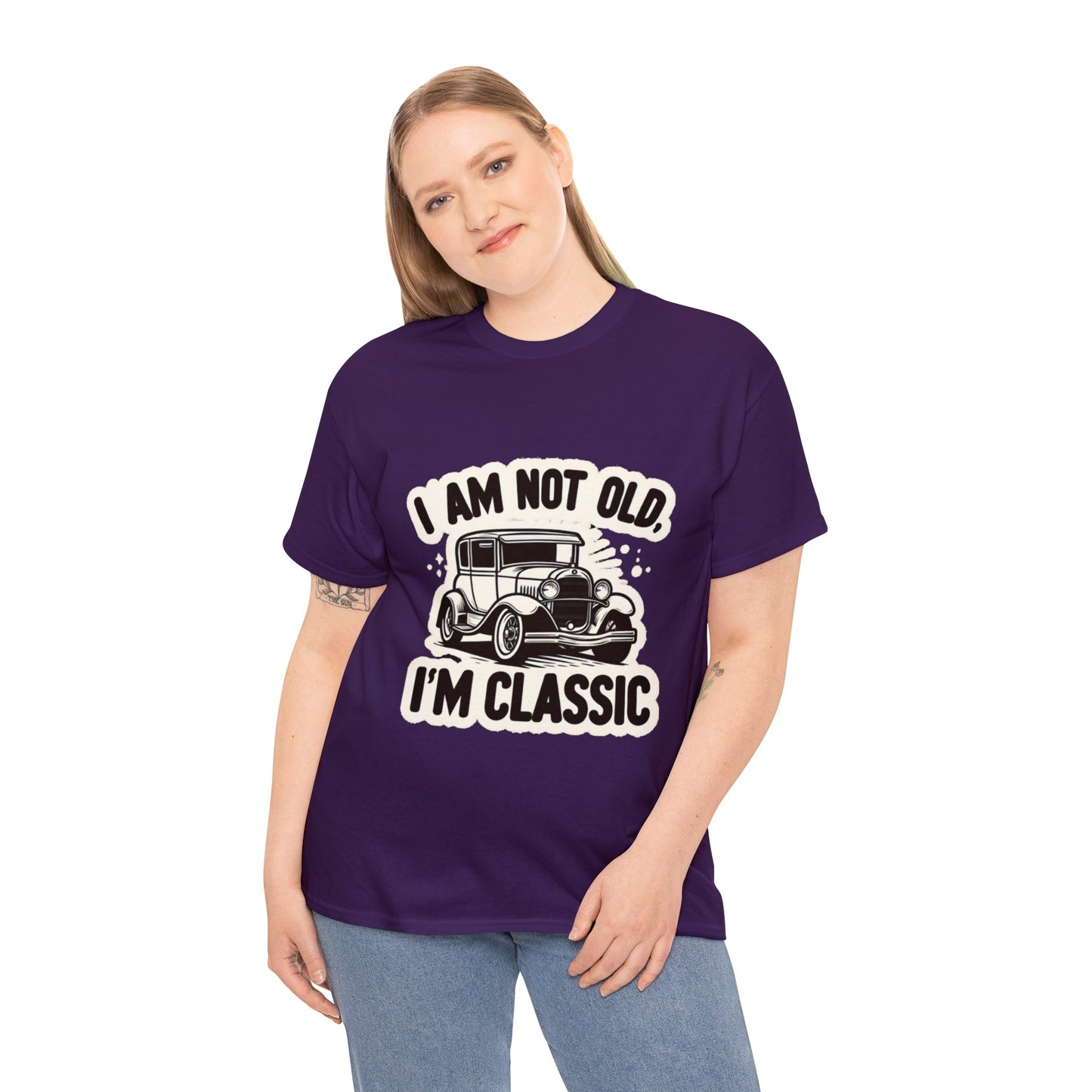 I am not old, I am Classic Heavy Cotton Tee for Car Fan and Mechanics