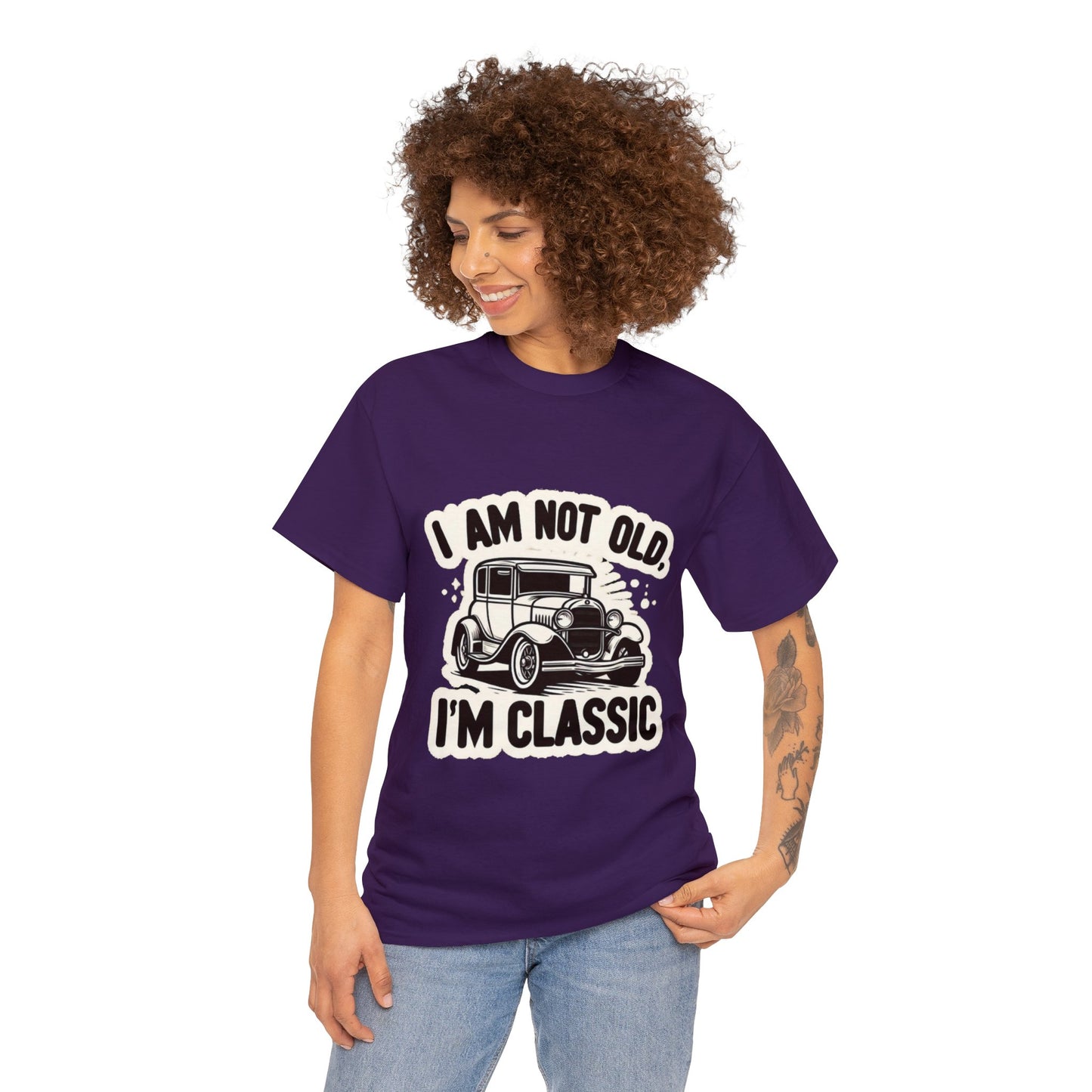 I am not old, I am Classic Heavy Cotton Tee for Car Fan and Mechanics