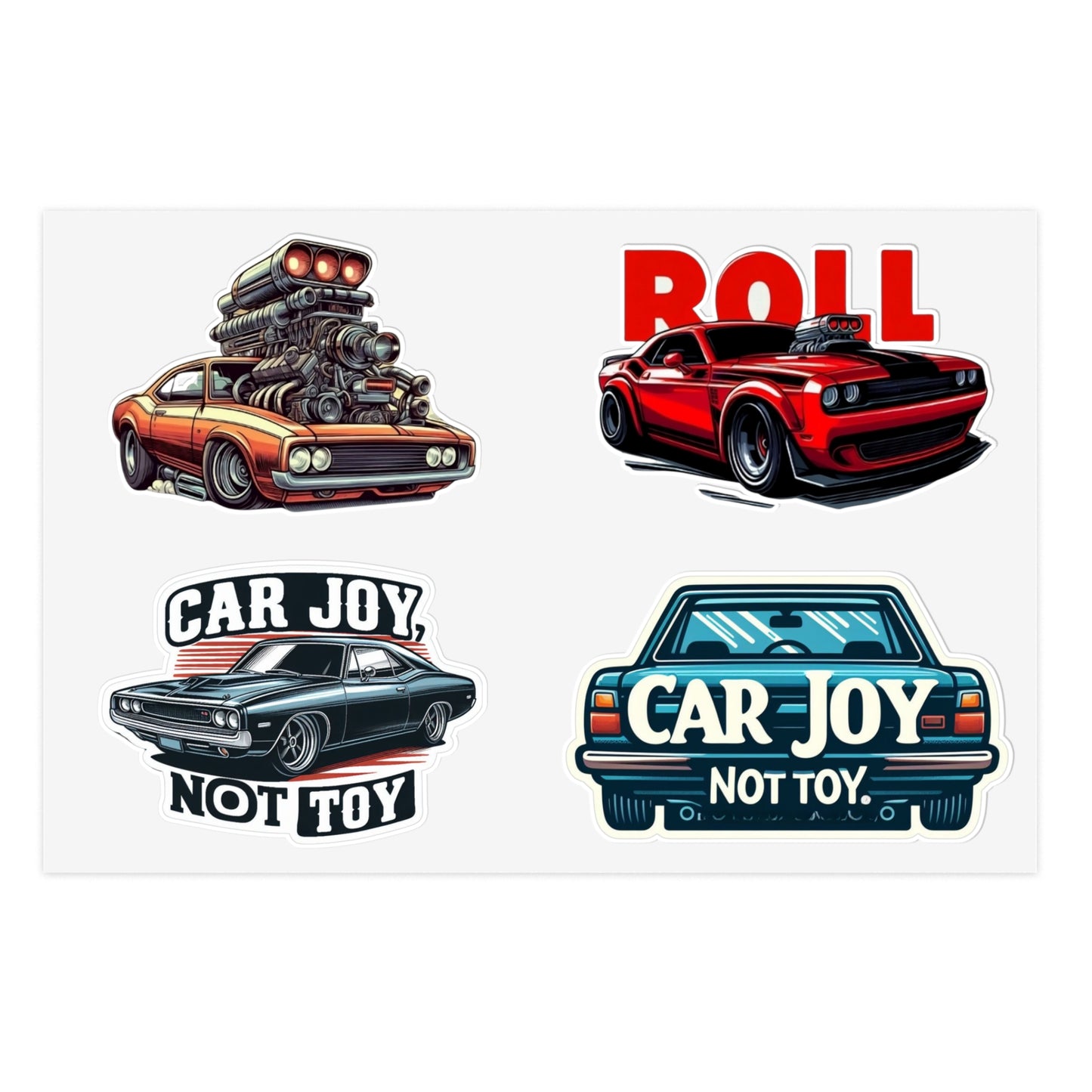 Holographic Muscle Car Sticker Sheet