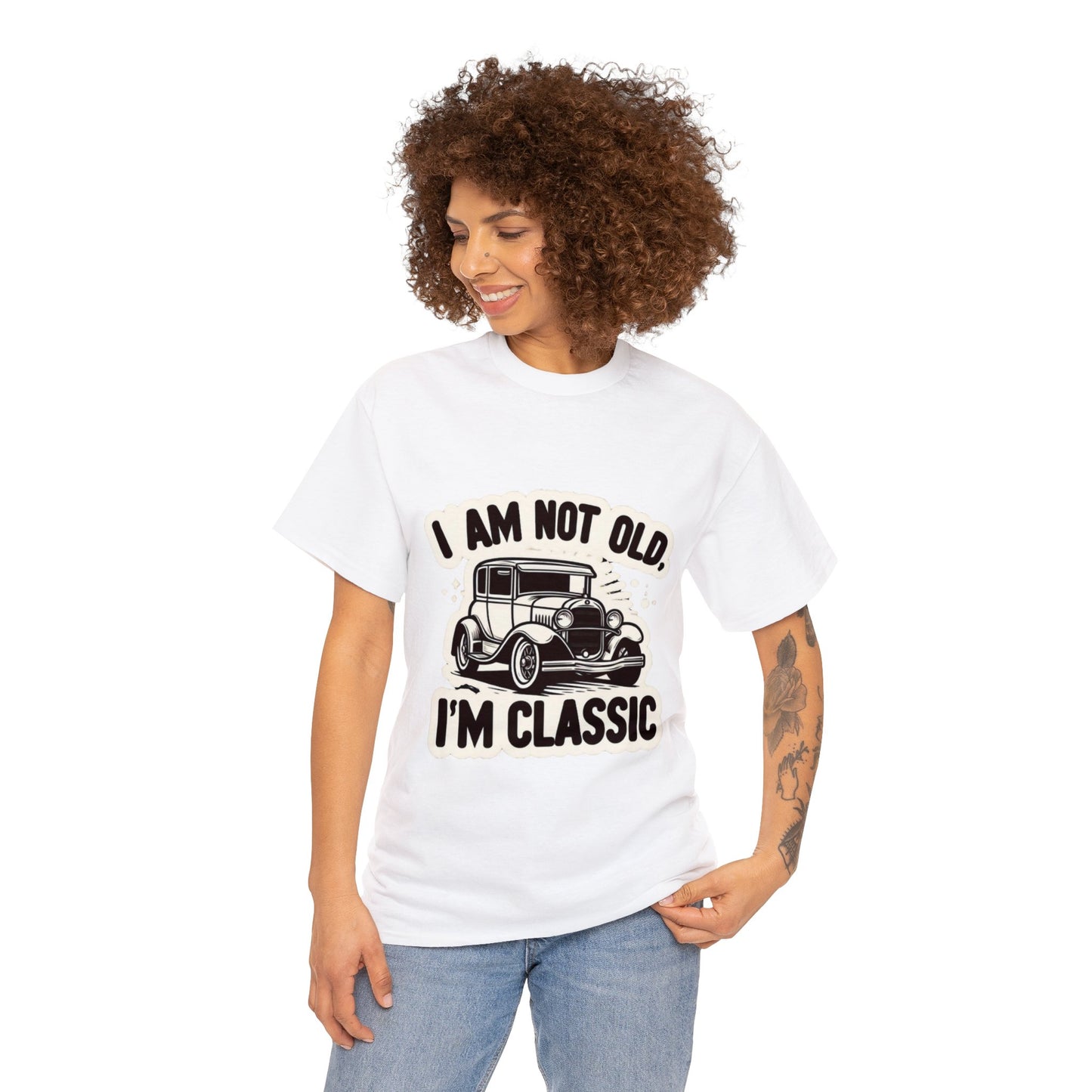 I am not old, I am Classic Heavy Cotton Tee for Car Fan and Mechanics
