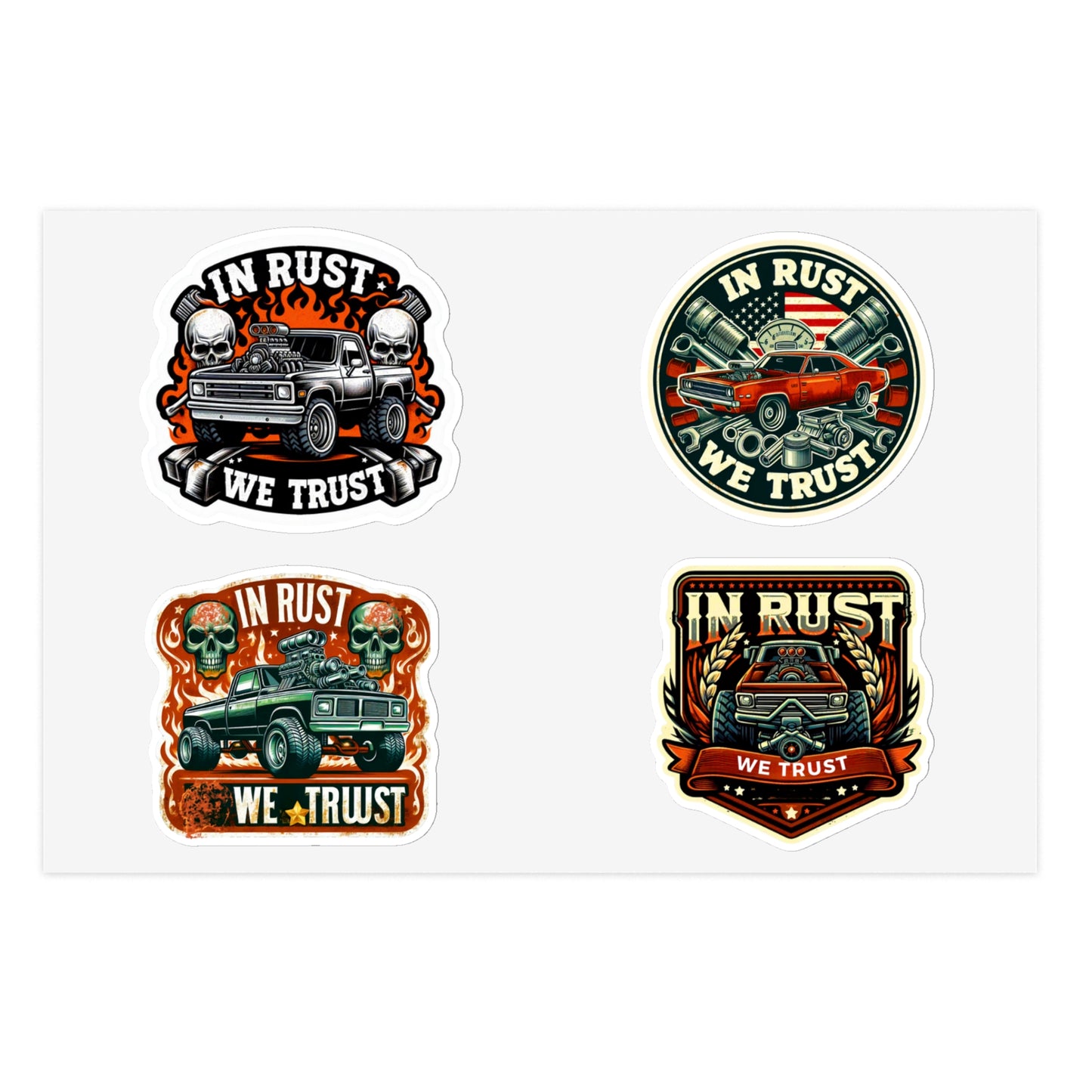 5 Sheet Bundle In Rust We Trust Sticker, Stickers For Mechanics and Car fans