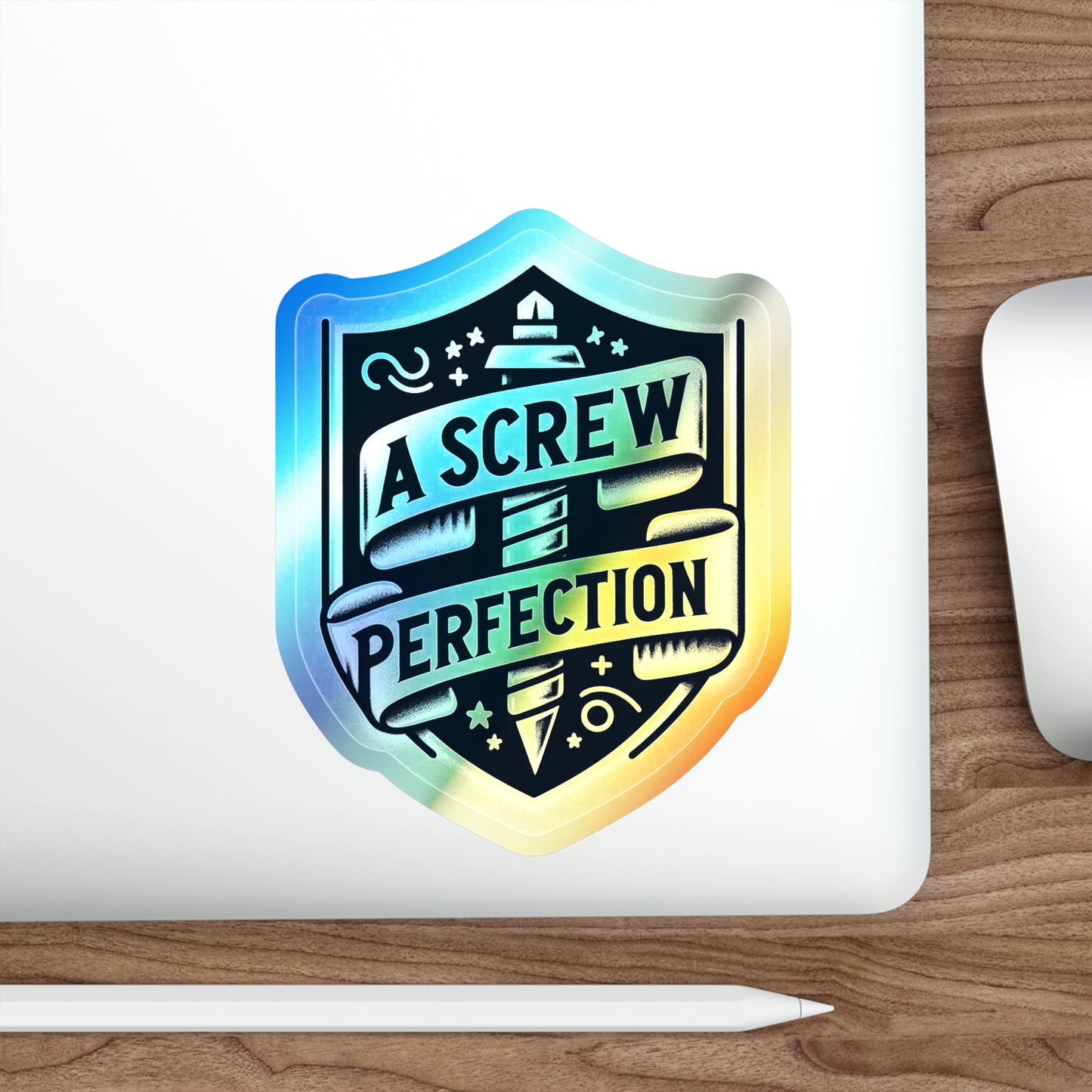 Screw of Perfection, Holographic Die-cut Stickers for Enthusiastic Mechanics