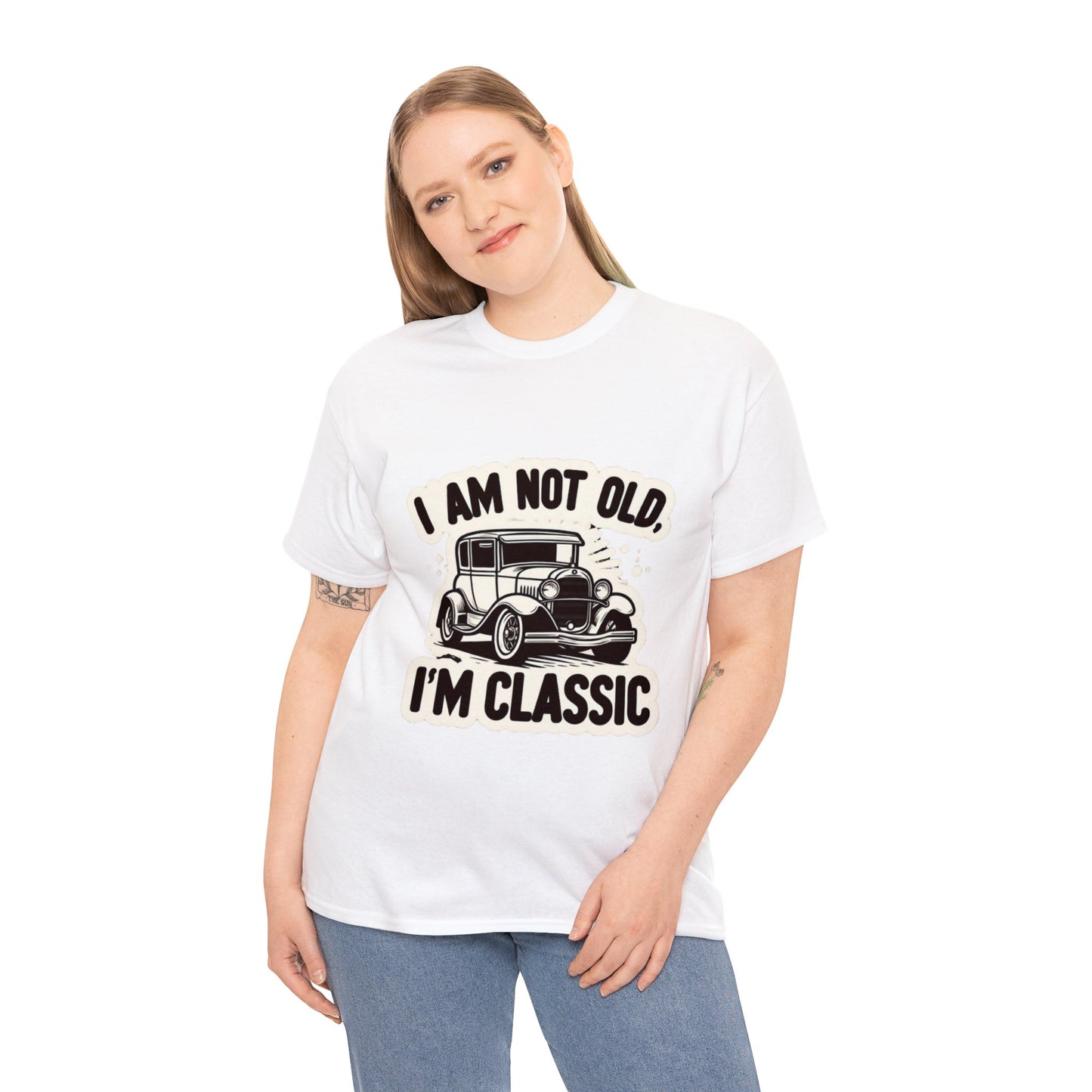 I am not old, I am Classic Heavy Cotton Tee for Car Fan and Mechanics