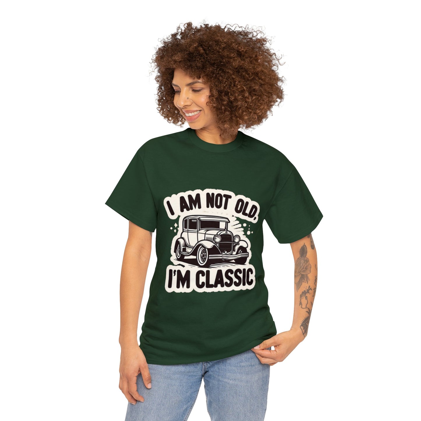I am not old, I am Classic Heavy Cotton Tee for Car Fan and Mechanics