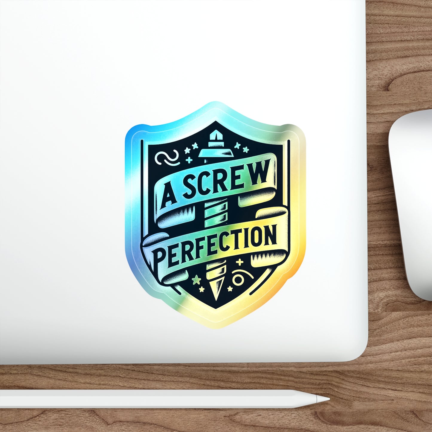 Screw of Perfection, Holographic Die-cut Stickers for Enthusiastic Mechanics
