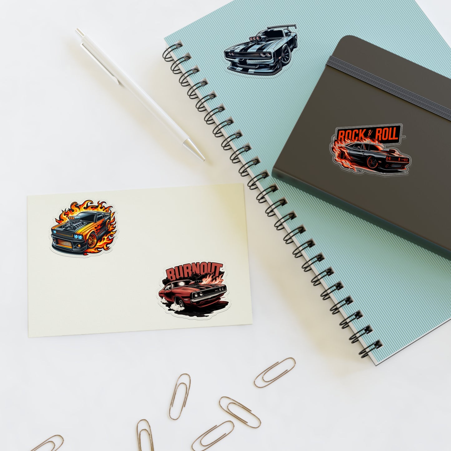 Supercharged Muscle Cars Racing Car Stickers Sheet Holographic Option