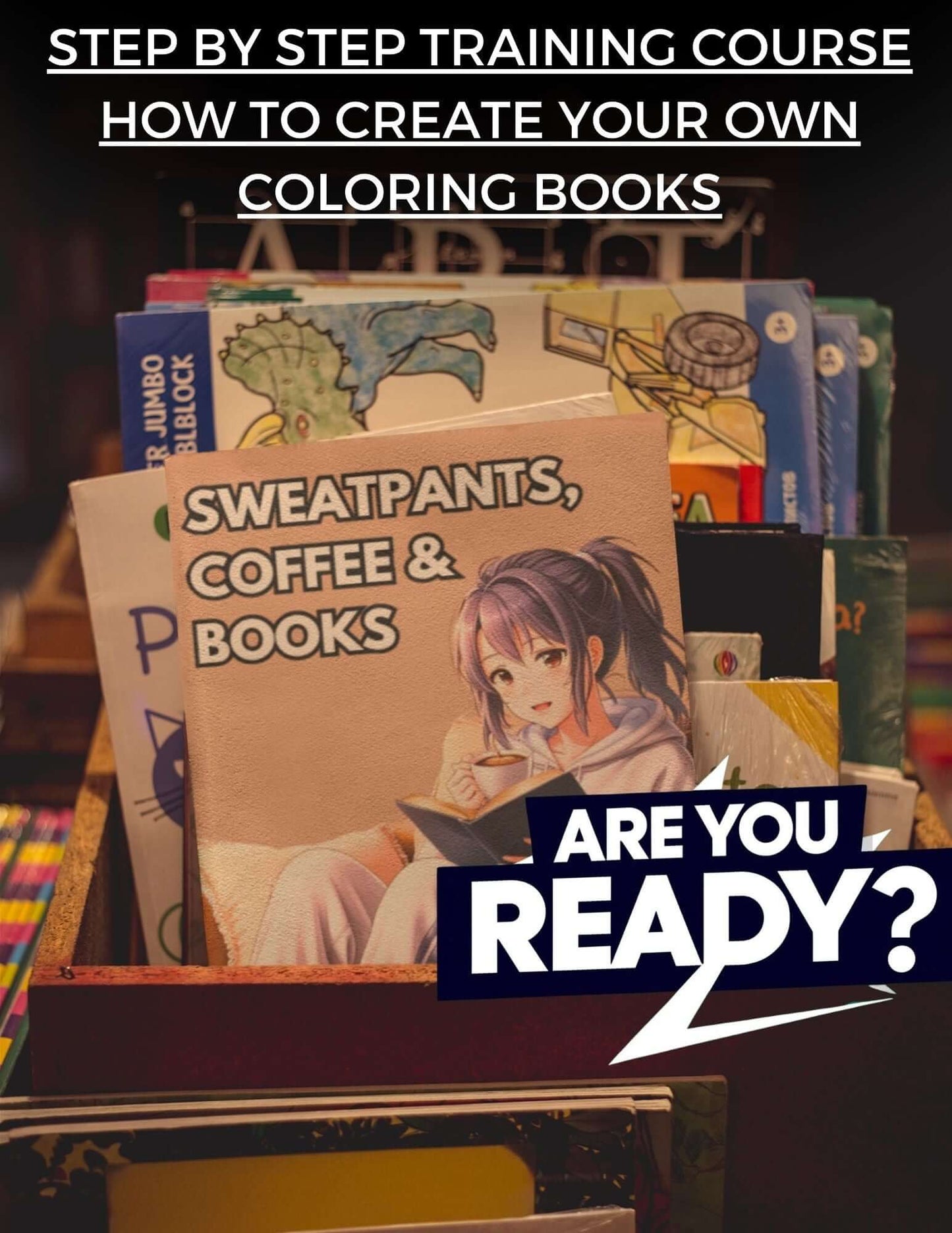 Online Training Course: Create Your Own Coloring Books (create, edit, upload and selfpublish) +30,000 PLR Coloring Designs