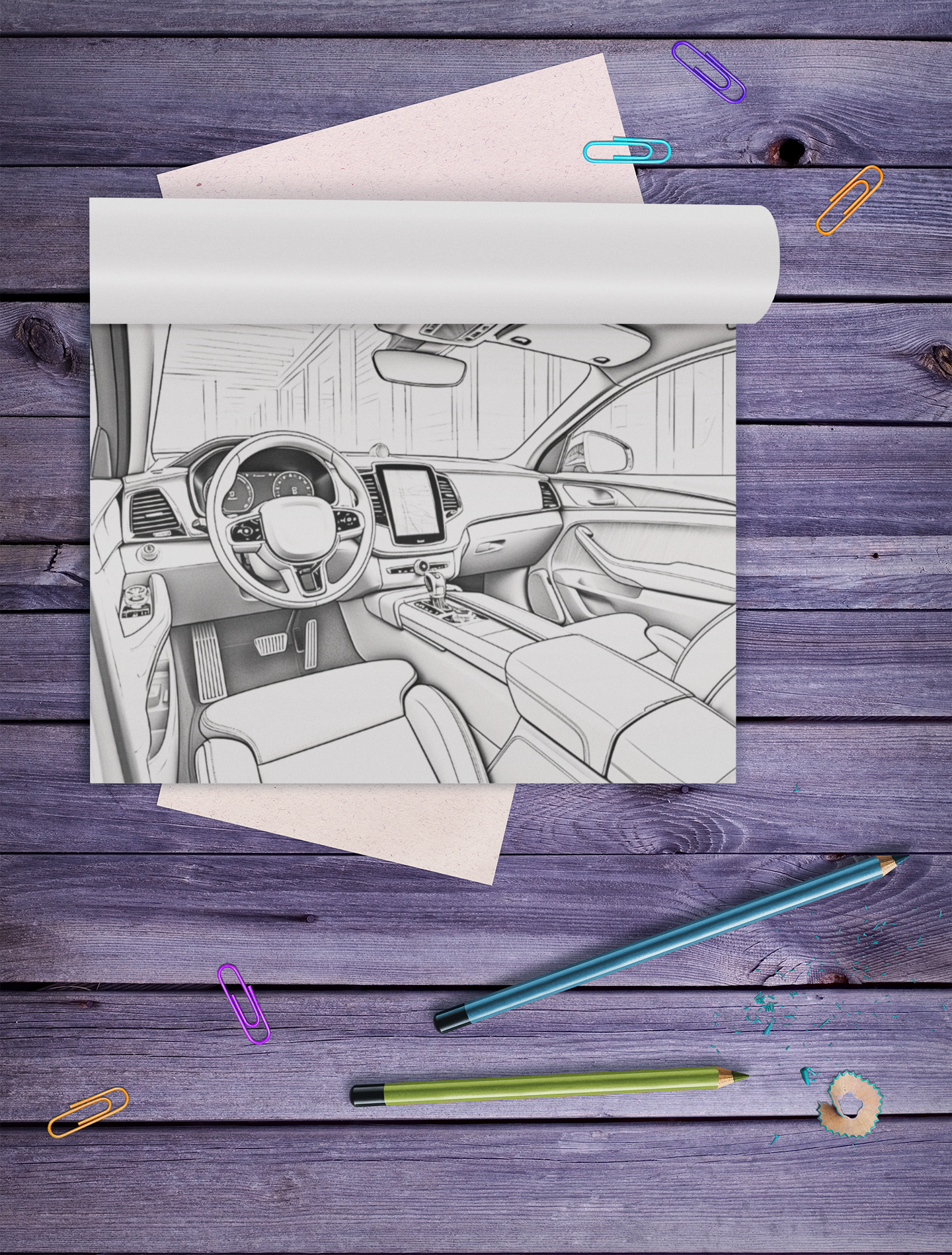 Car Interiors Coloring Book with a gift of 8555+ Coloring Printable Designs
