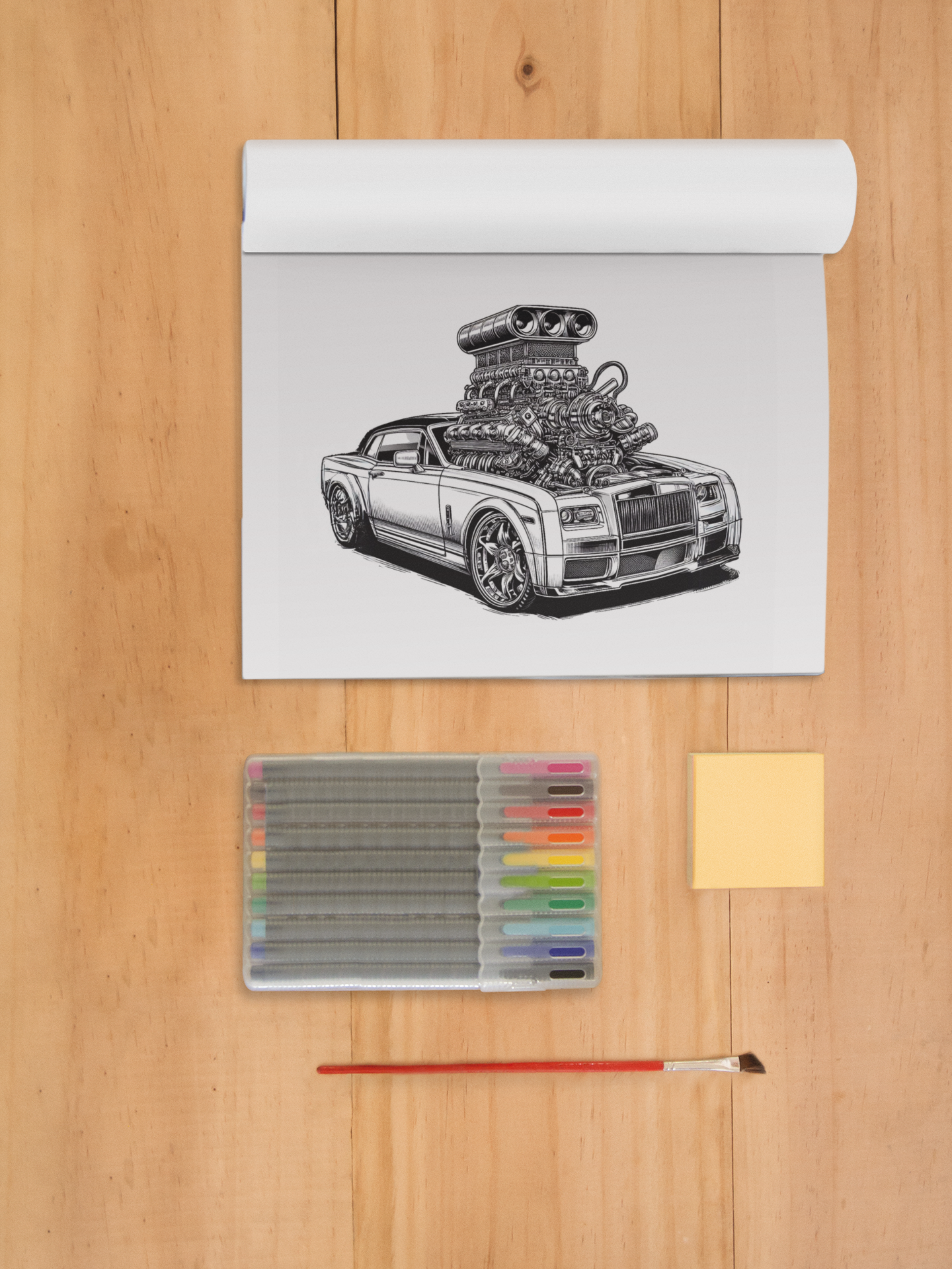 Supercharged Muscle Car Coloring Book RPM-2 with a Gift of 8555+ Coloring Designs