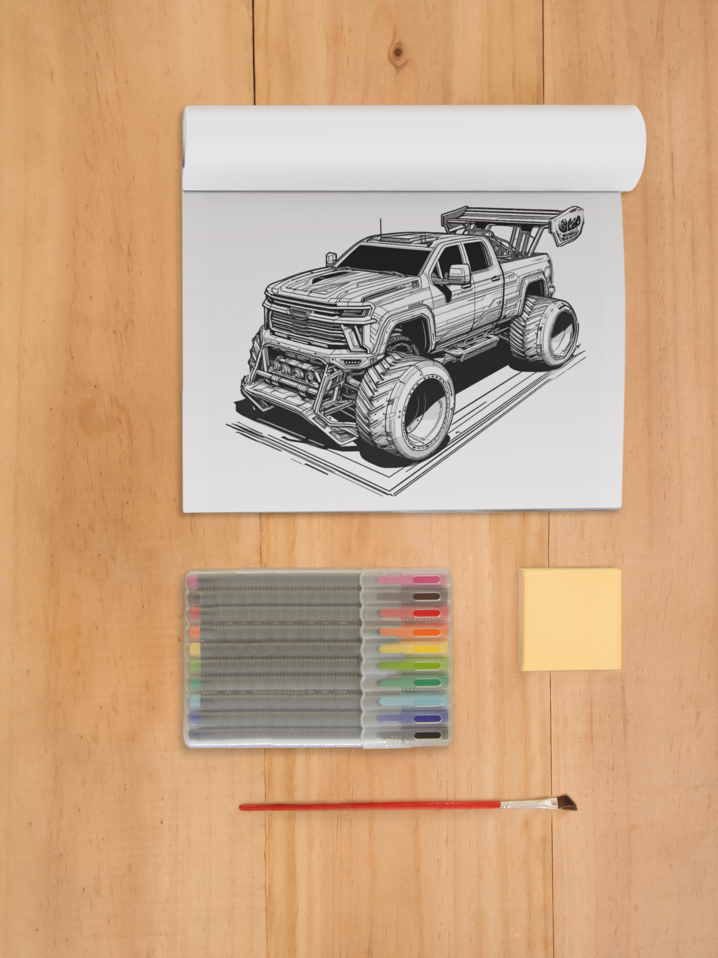 Supercharged Pickup Trucks Coloring Book RPM-4 with a Gift of 8555+ Coloring Designs