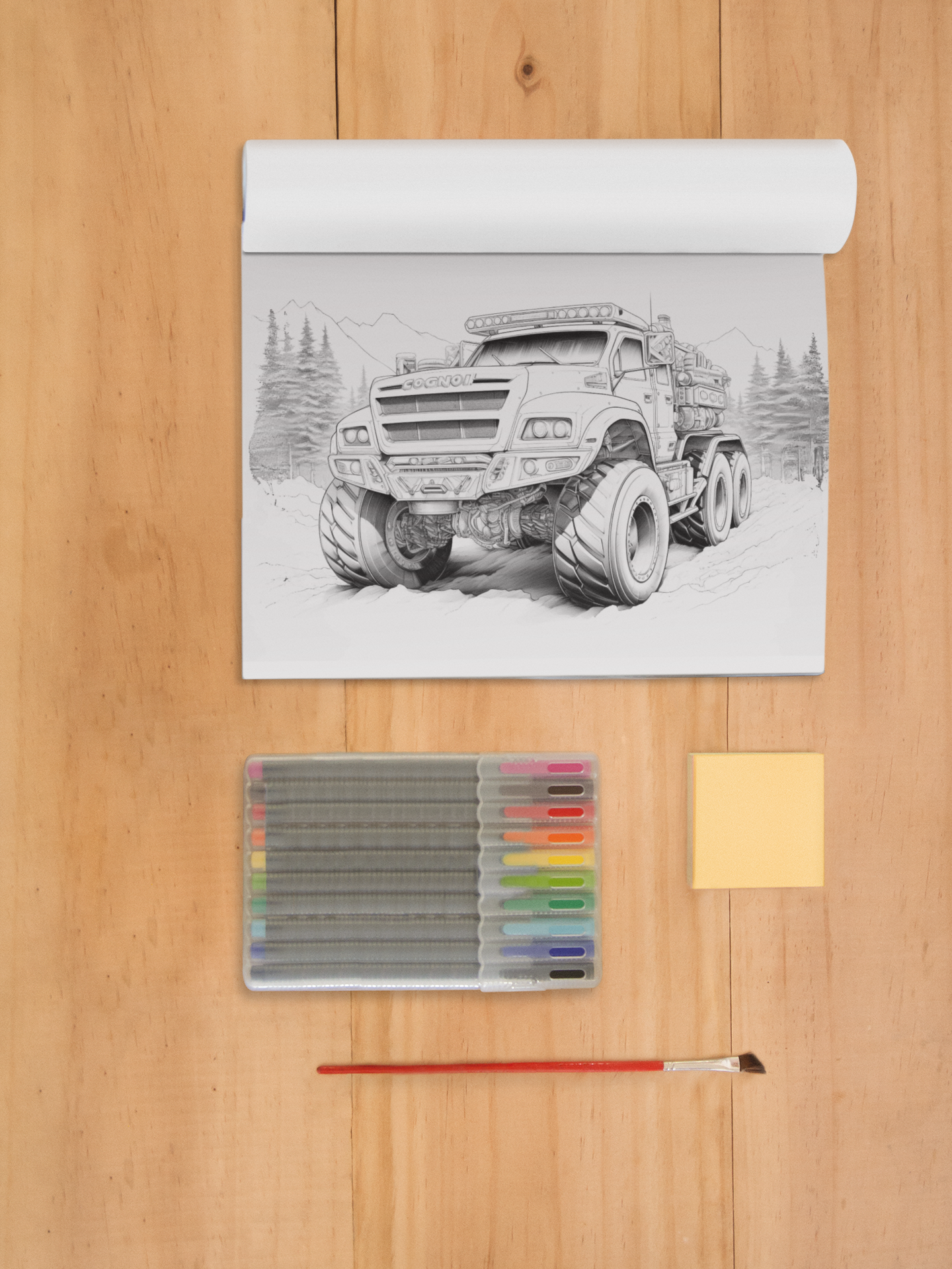 Semi Trucks Coloring Book RPM-5 with a Gift of 8555+ Coloring Designs