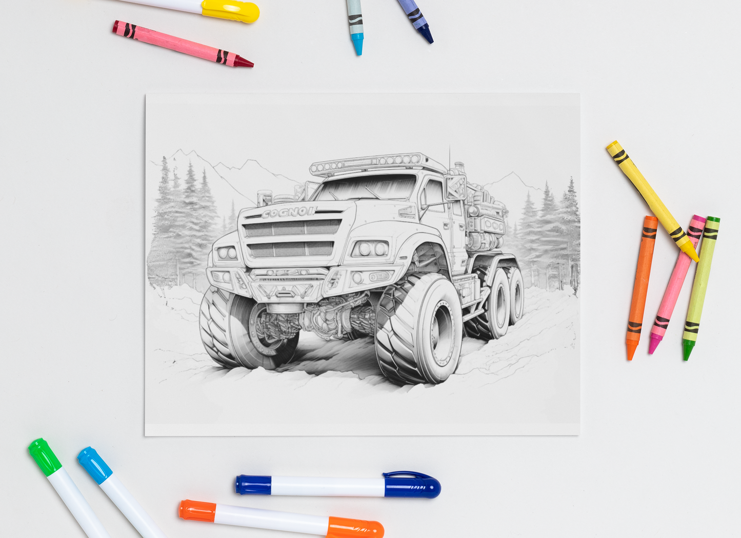 Semi Trucks Coloring Book RPM-5 with a Gift of 8555+ Coloring Designs