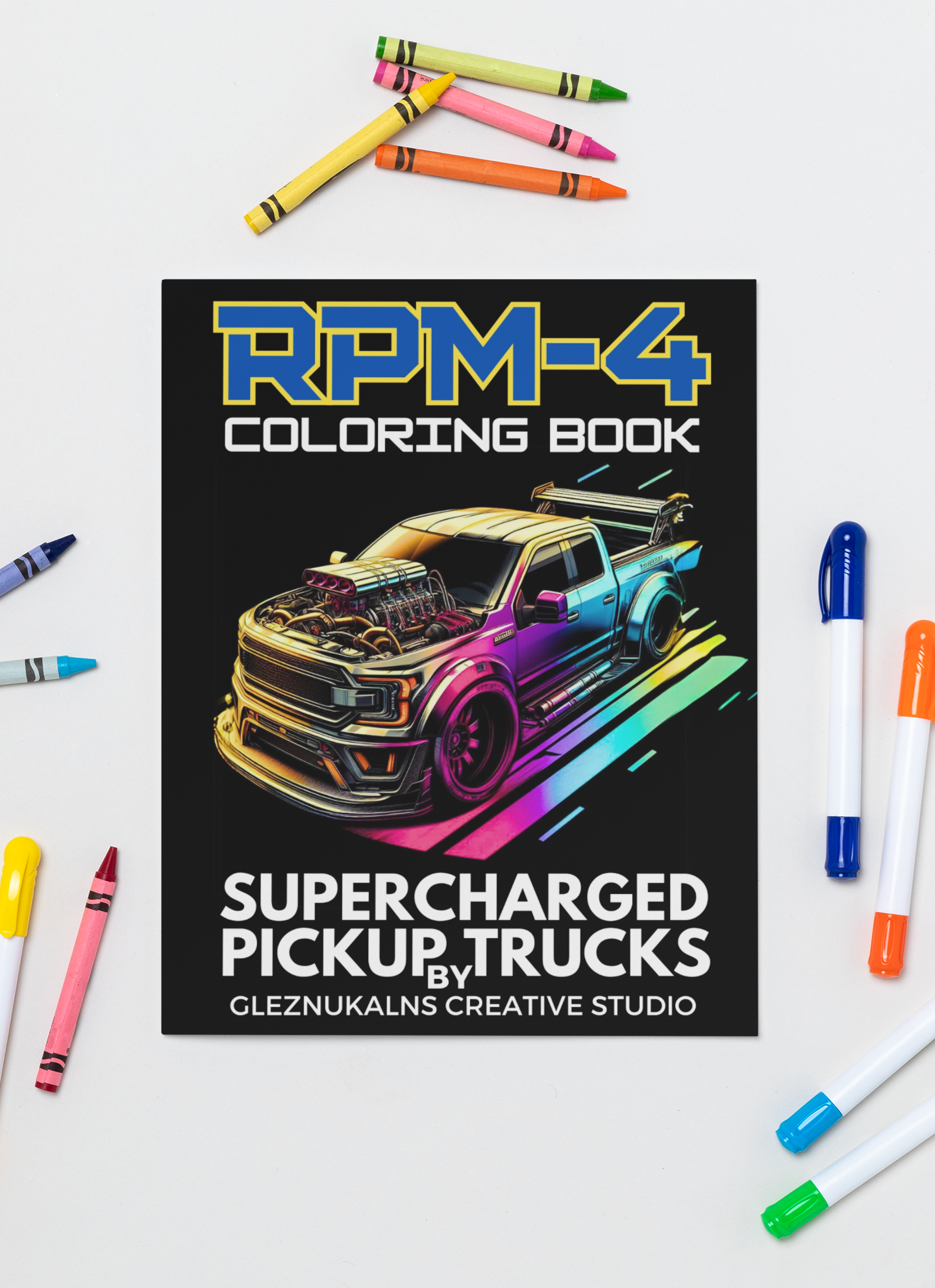 Supercharged Pickup Trucks Coloring Book RPM-4 with a Gift of 8555+ Coloring Designs