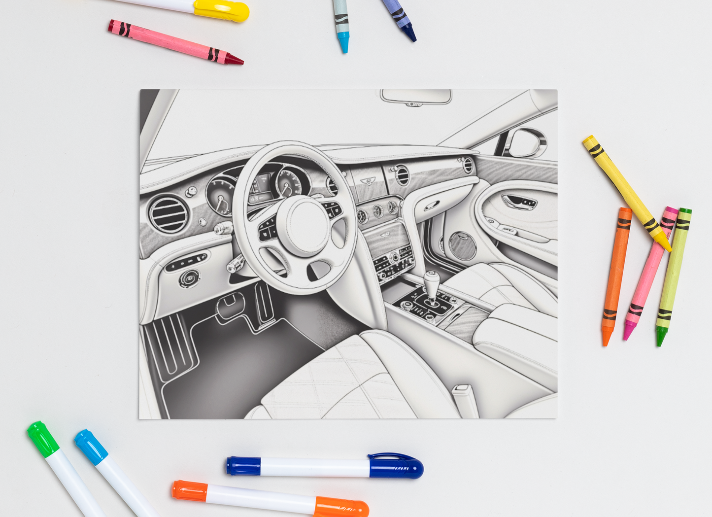 Car Interiors Coloring Book with a gift of 8555+ Coloring Printable Designs