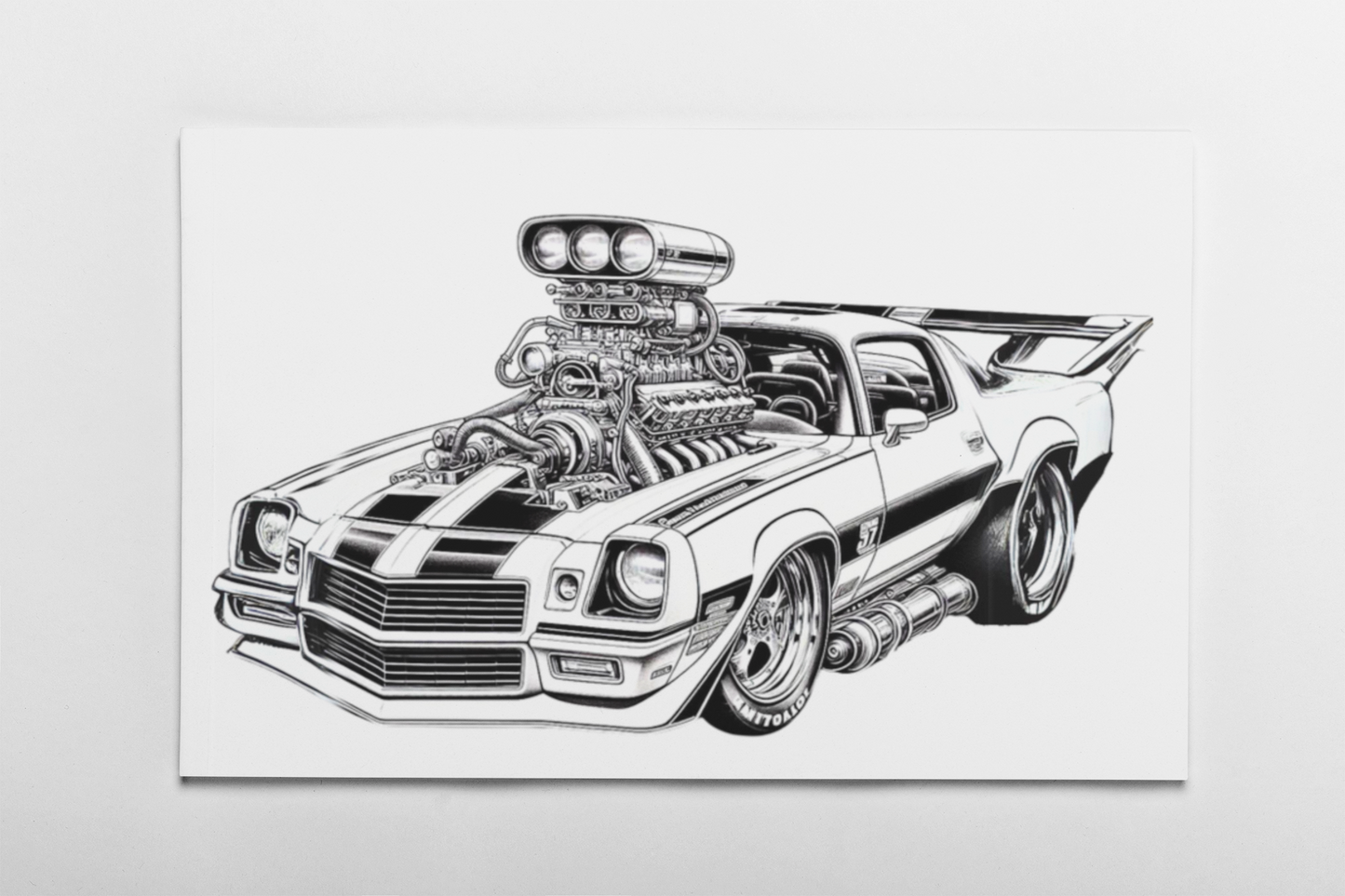 Supercharged Classic Muscle Car Coloring Book with a gift of 8555+ Coloring Printable Designs