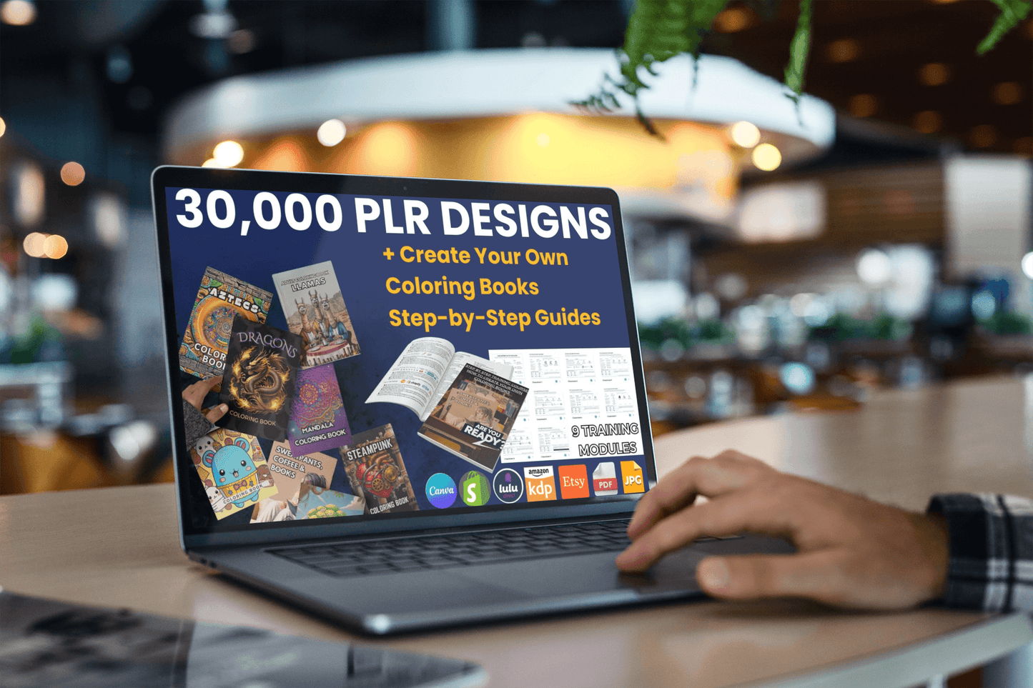 Online Training Course: Create Your Own Coloring Books (create, edit, upload and selfpublish) +30,000 PLR Coloring Designs