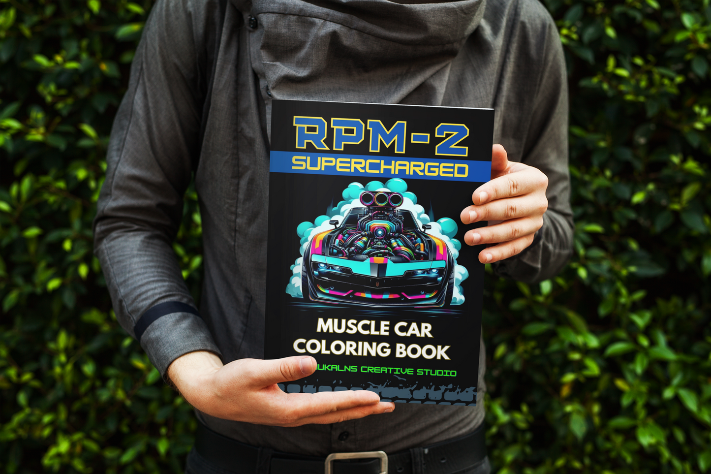 Supercharged Muscle Car Coloring Book RPM-2 with a Gift of 8555+ Coloring Designs