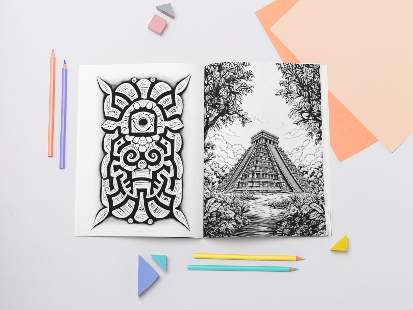 AZTECS Coloring Book with a gift of 8555+ Coloring Printable Designs
