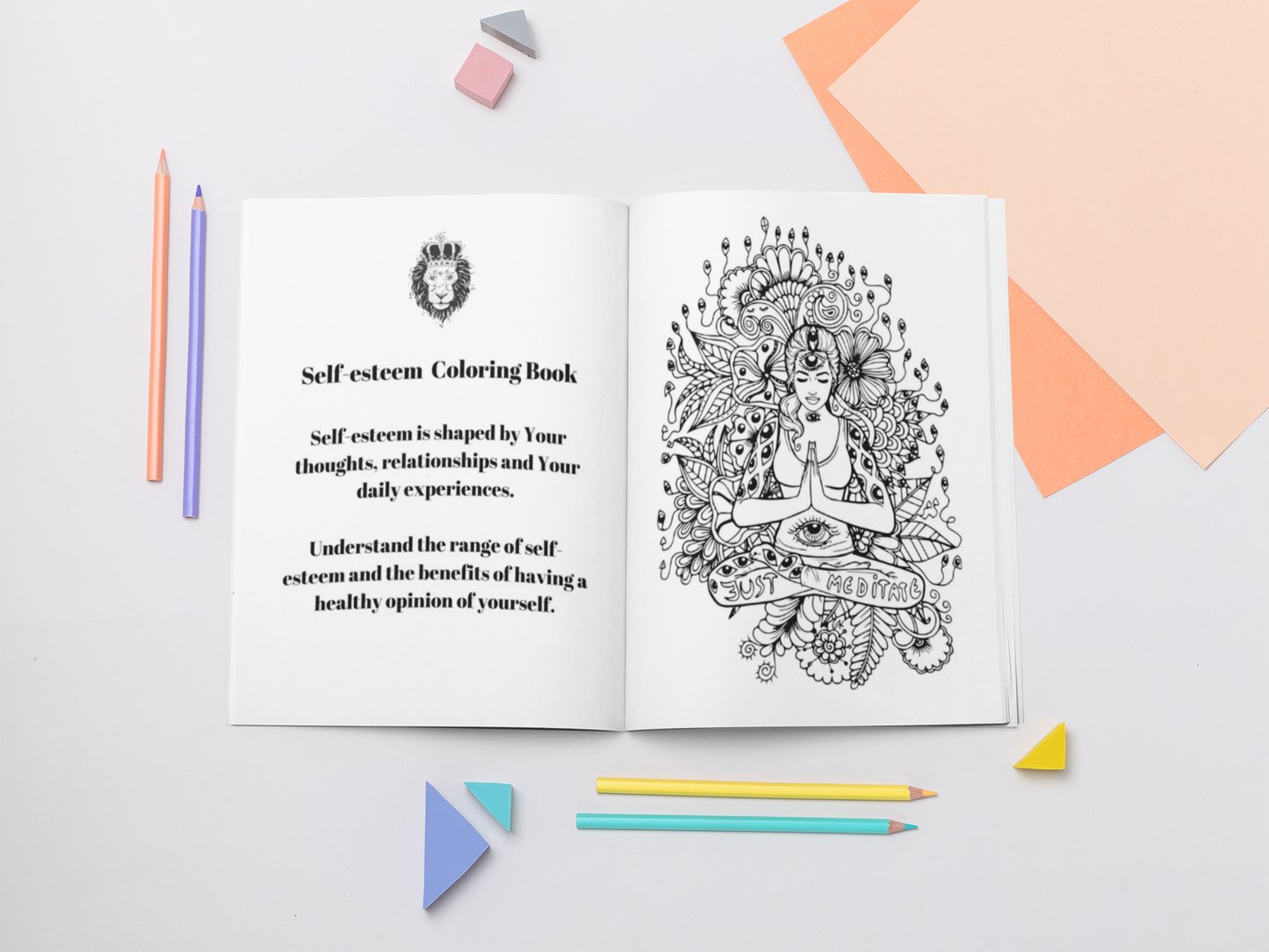 I AM Self Esteem Coloring Book for Teens and Adults HAND DRAWN DESIGNS