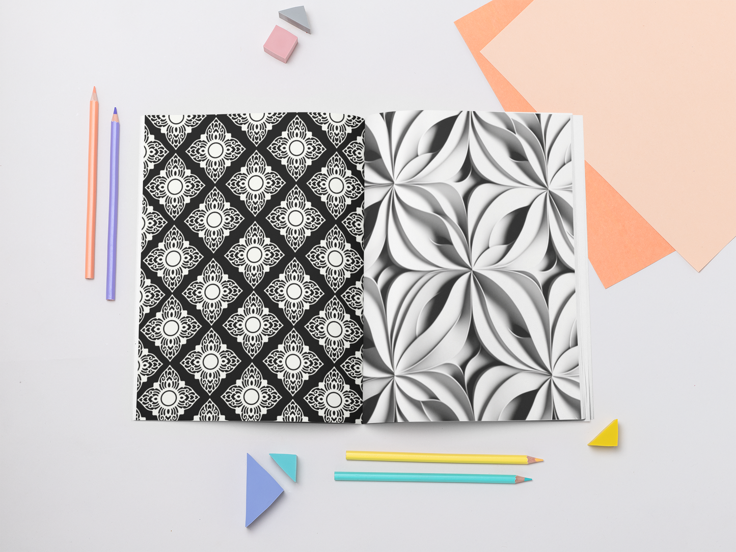 Grayscale Patterns Coloring Book with a gift of 8555+ Coloring Printable Designs