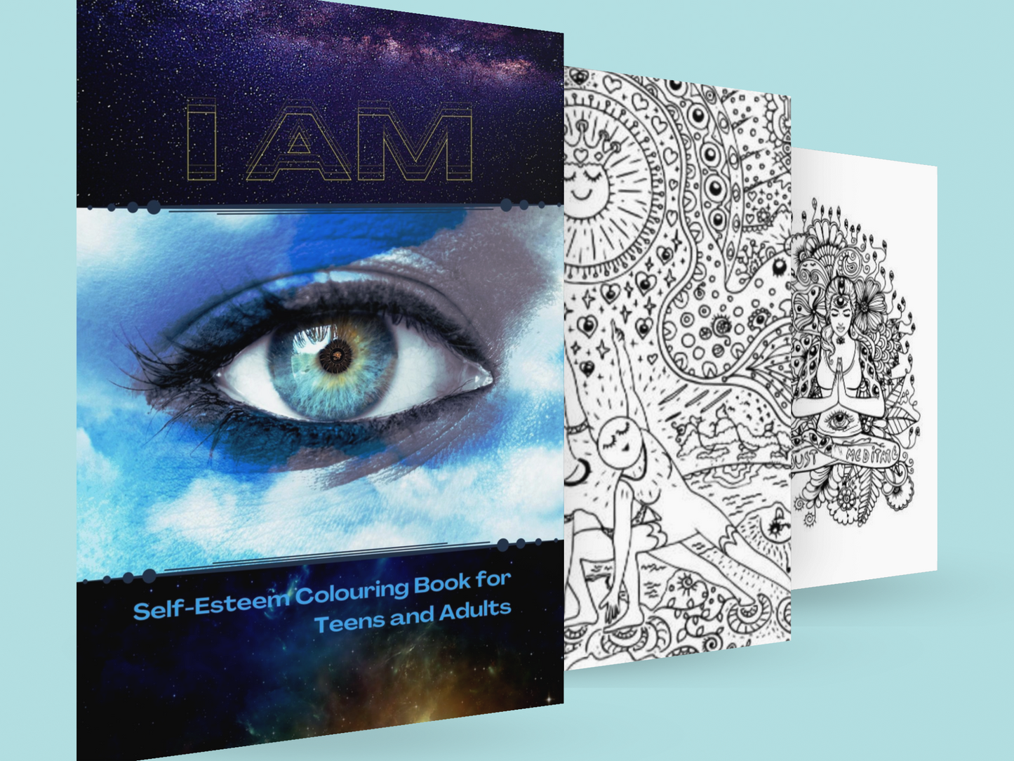 I AM Self Esteem Coloring Book for Teens and Adults HAND DRAWN DESIGNS