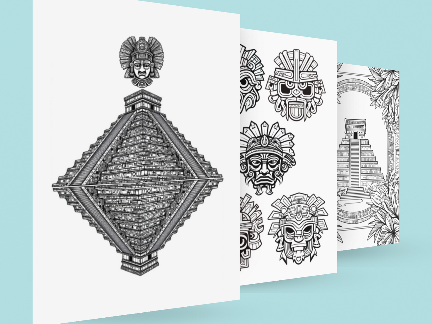 AZTECS Coloring Book with a gift of 8555+ Coloring Printable Designs
