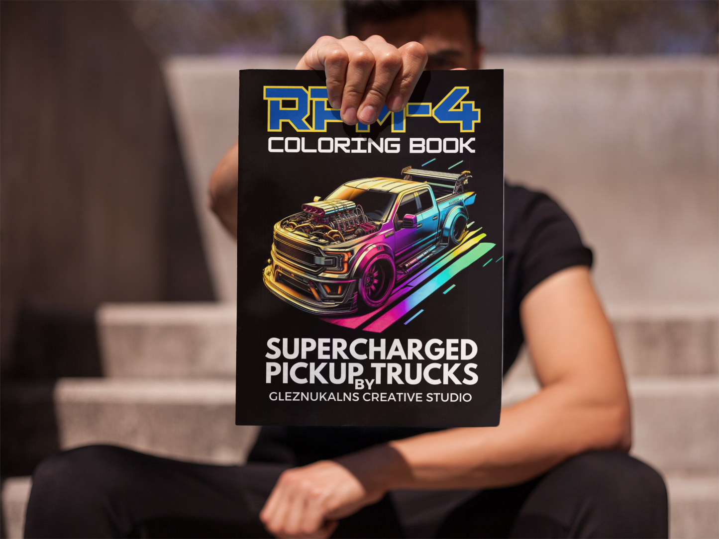 Supercharged Pickup Trucks Coloring Book RPM-4 with a Gift of 8555+ Coloring Designs