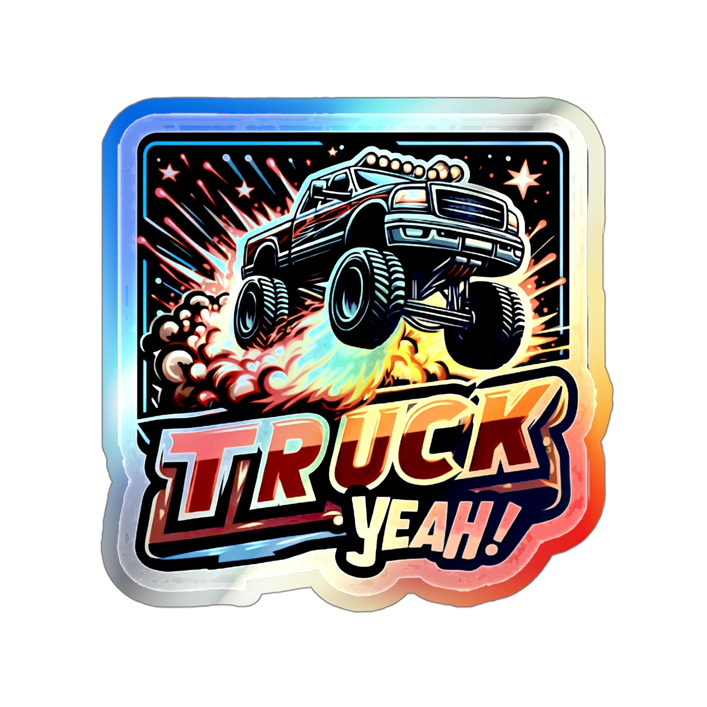 Trucking Truckers Keep on Trucking Holographic Die-cut Stickers For Truckers, Drivers and Car Fans