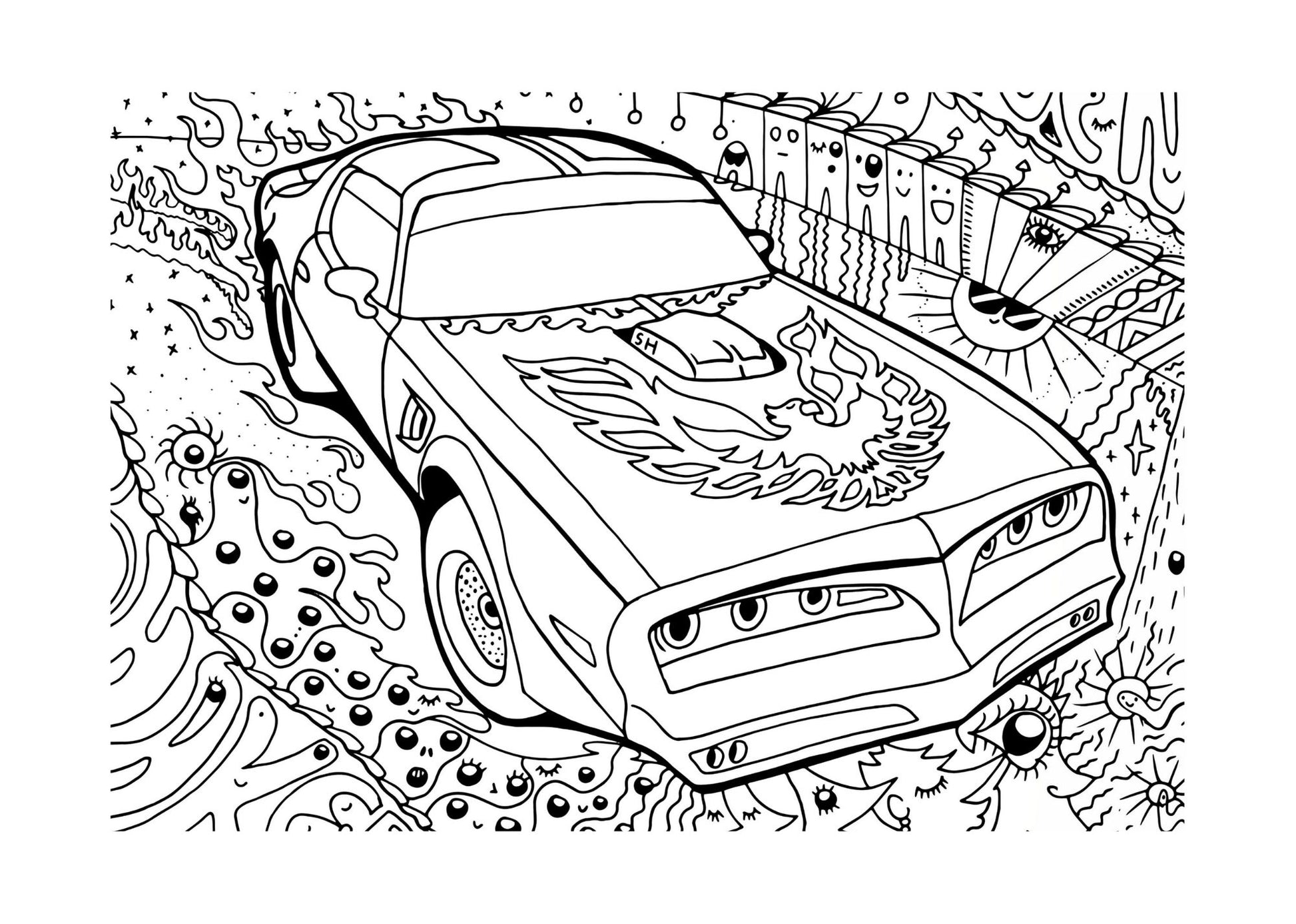 Muscle Car Coloring Book RPM SERIES Digital Download Printable PDF - Gleznukalns Creative