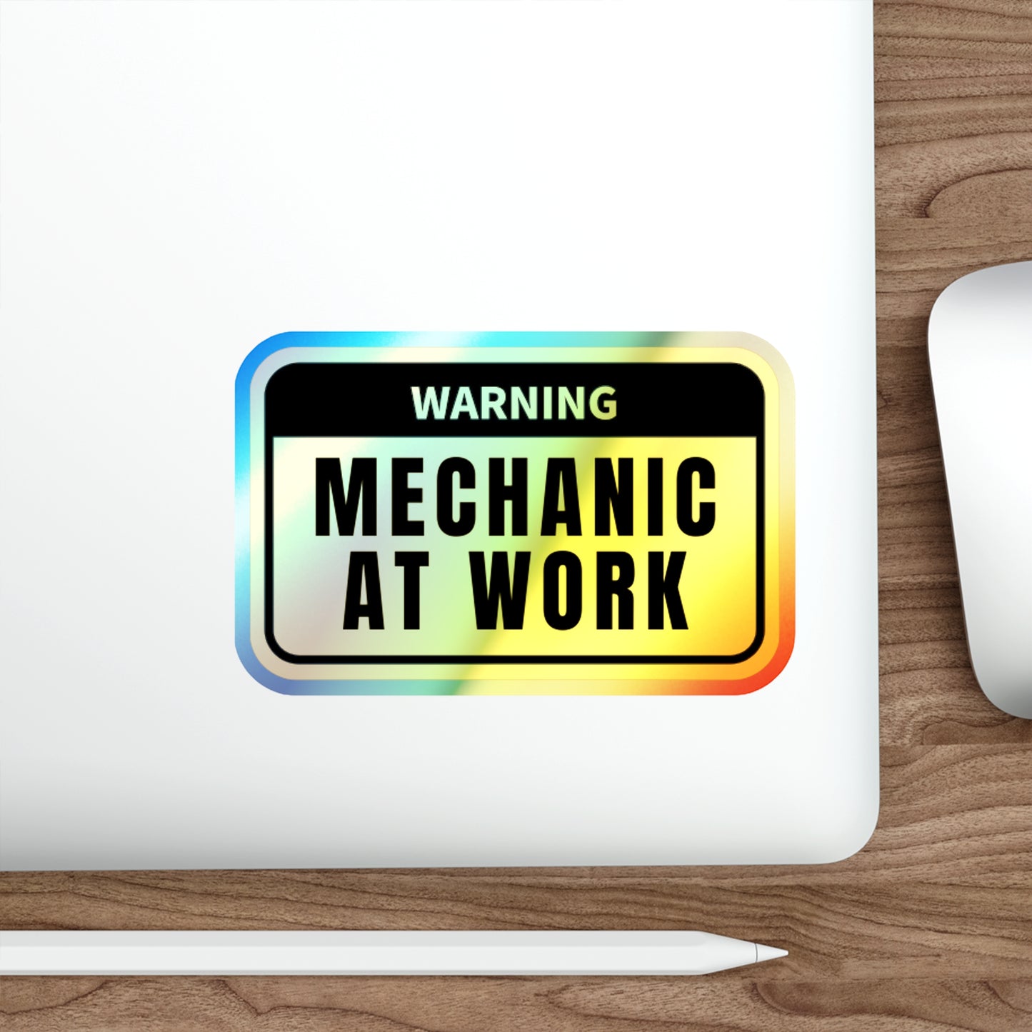 Mechanic at Work Holographic Die-cut Stickers for Mechanics and Car Fans