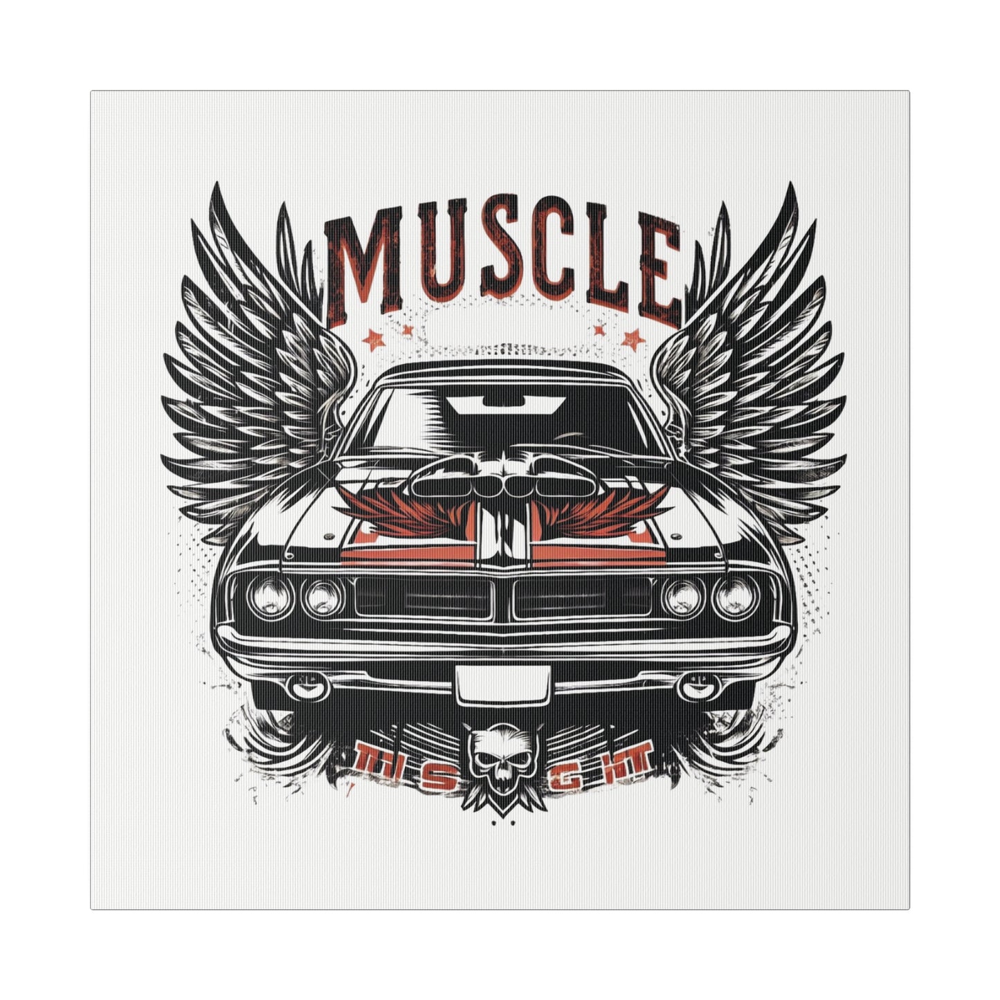 Muscle Car with Wings, Matte Canvas, Stretched, gift for Gearhead