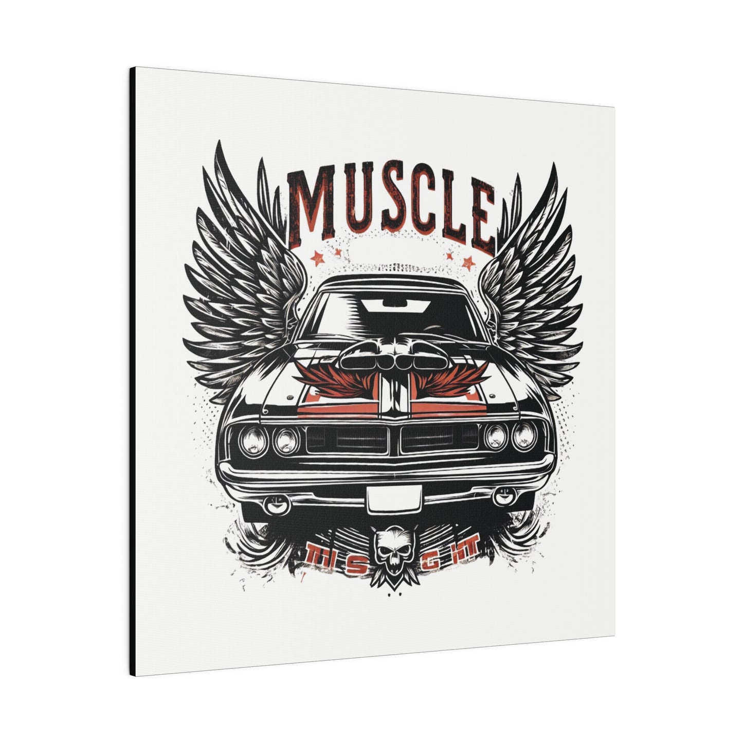 Muscle Car with Wings, Matte Canvas, Stretched, gift for Gearhead