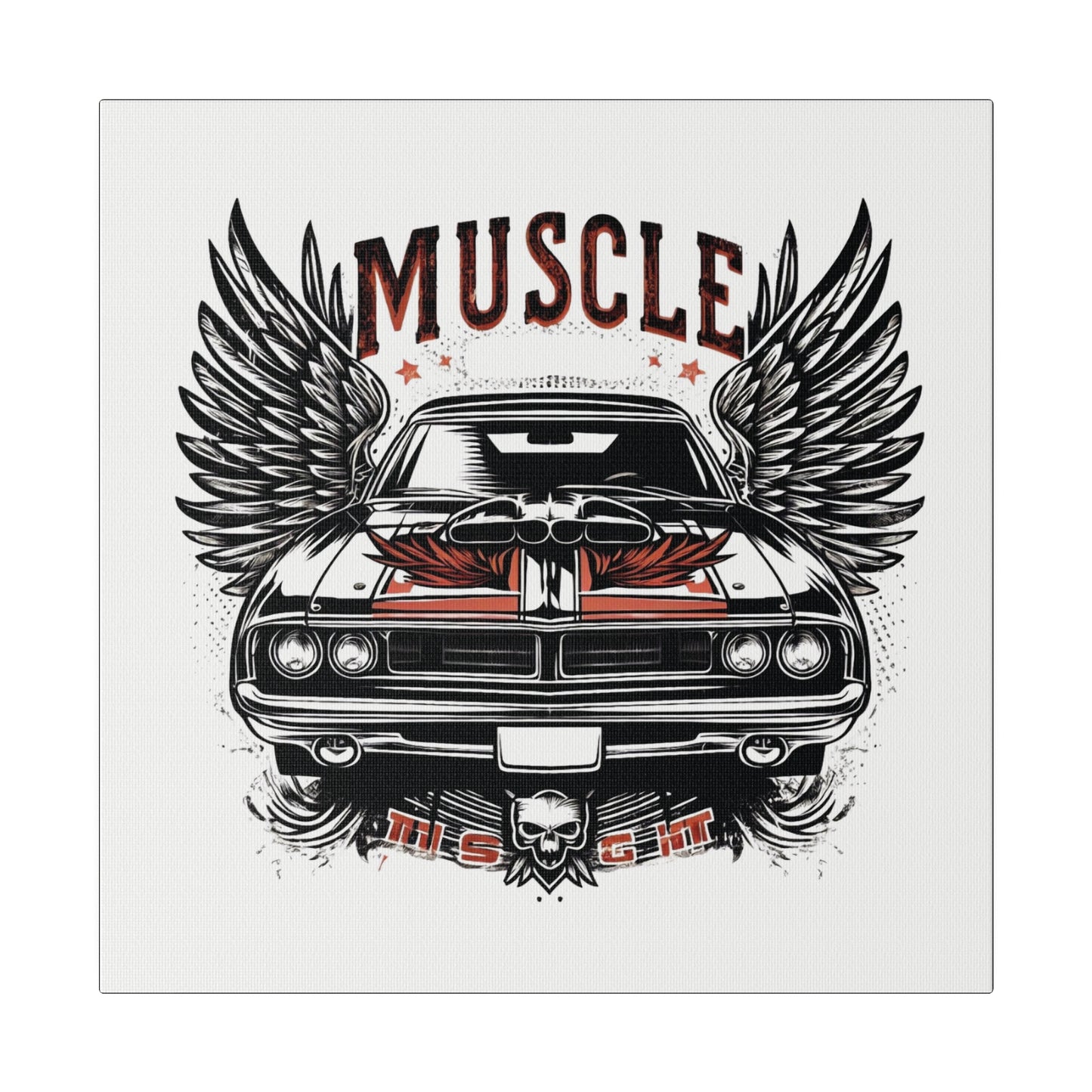 Muscle Car with Wings, Matte Canvas, Stretched, gift for Gearhead