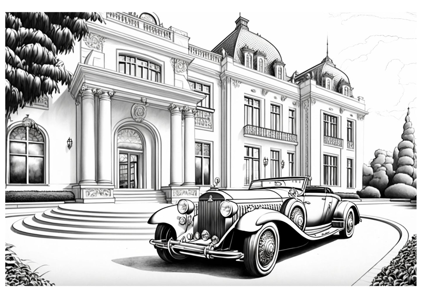 Luxury and Supercars Coloring Book Digital Download Printable PDF for Gearheads