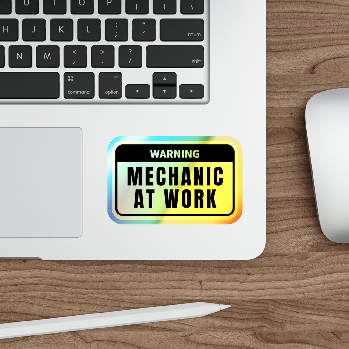 Mechanic at Work Holographic Die-cut Stickers for Mechanics and Car Fans