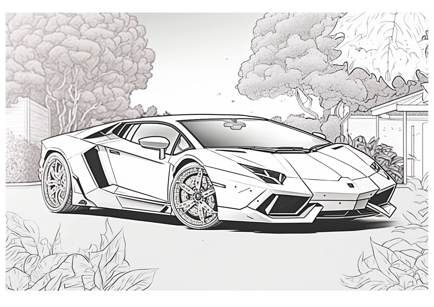 Luxury and Supercars Coloring Book Digital Download Printable PDF for Gearheads