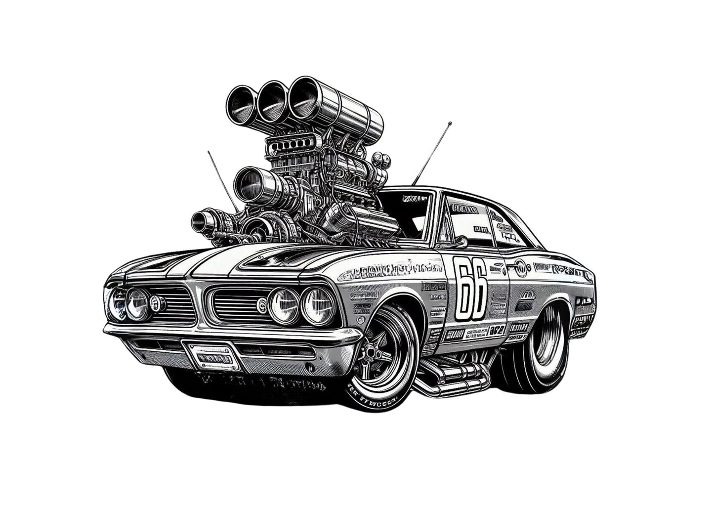 Classic Muscle Car Coloring Book Digital Download Printable PDF 30+ Designs