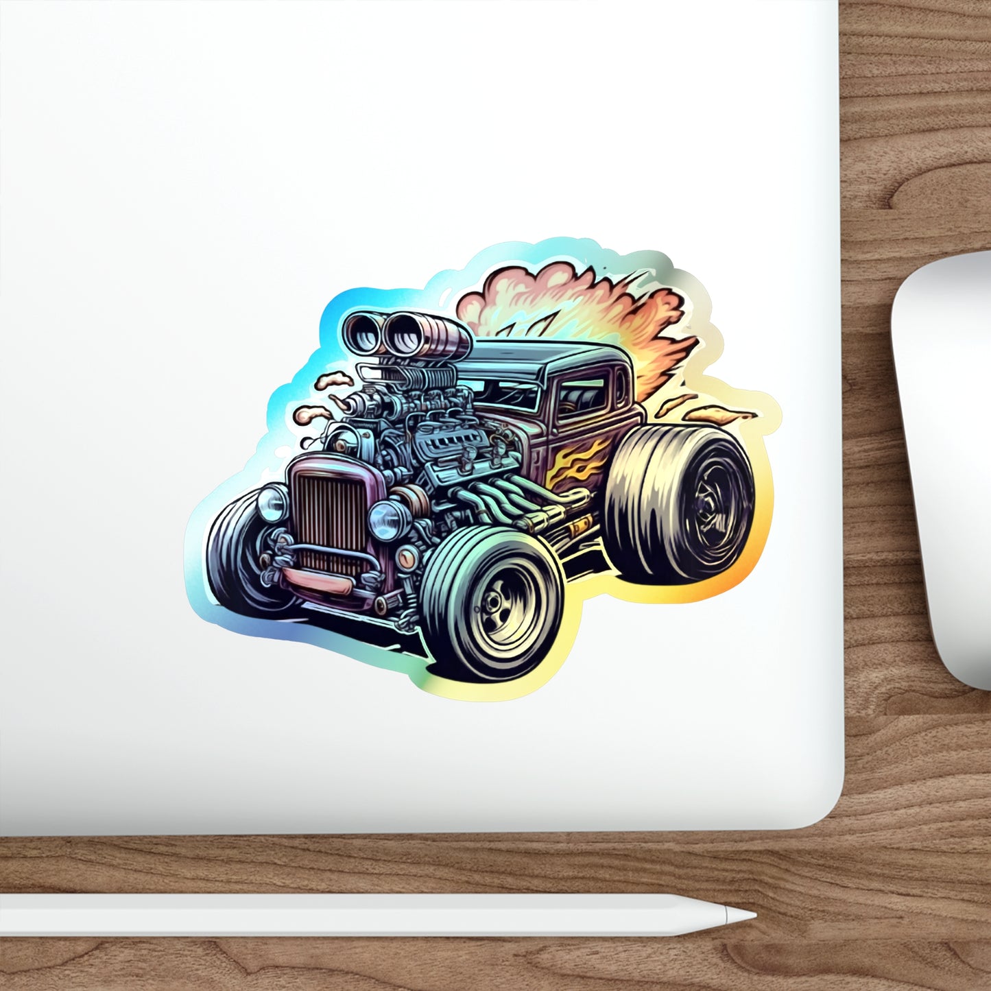 Hot Rod Holographic Die-cut Stickers For Hot Rod Fans, American Hot Rod