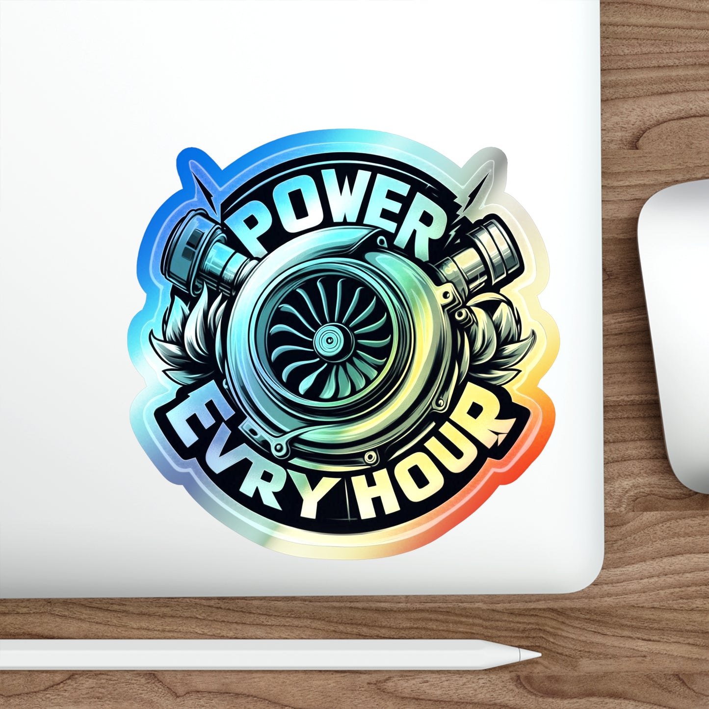 Power Evry Hour Holographic Die-cut Stickers