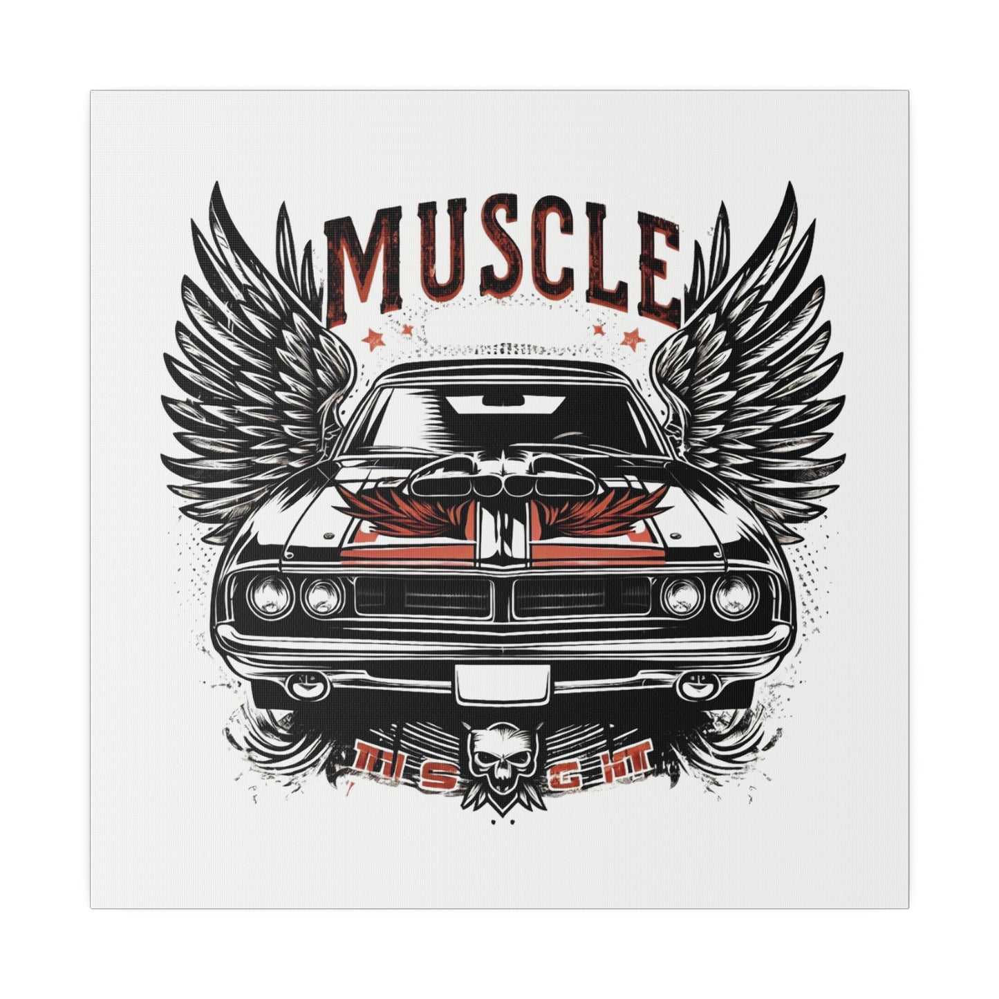 Muscle Car with Wings, Matte Canvas, Stretched, gift for Gearhead