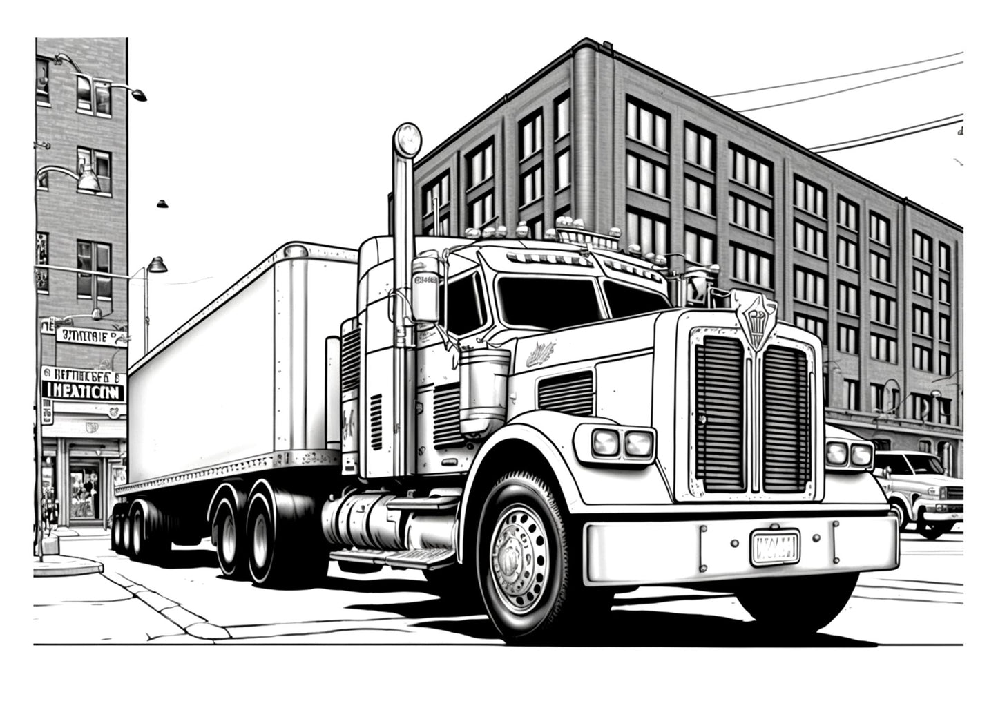 Trucks and Buses Coloring Book Digital Download Printable PDF